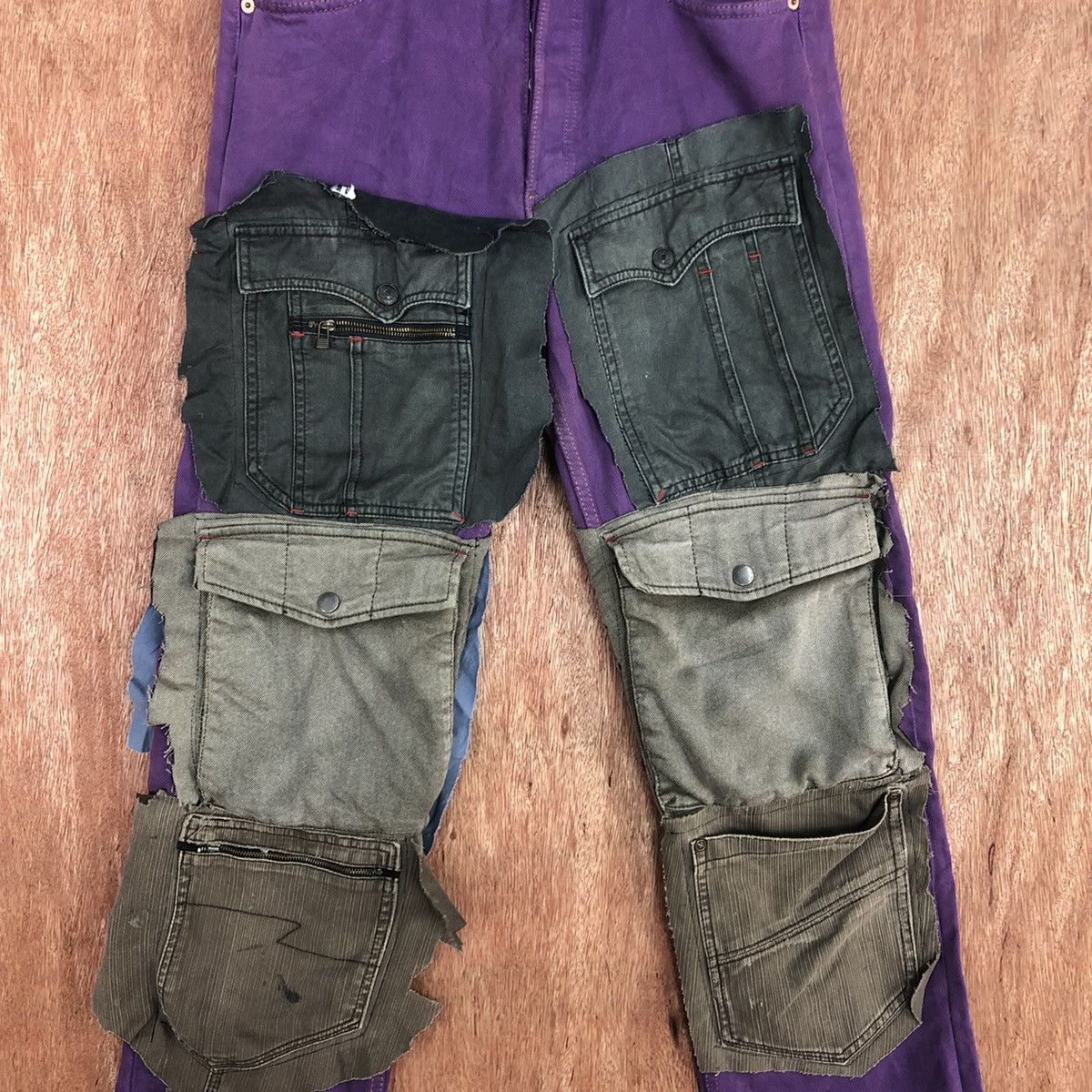 Levi's DL Levis ripped Reconstructed Multipocket Denim Pants #W1870 Size US 32 / EU 48 - 4 Thumbnail