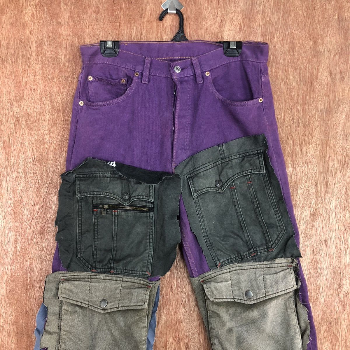 Levi's DL Levis ripped Reconstructed Multipocket Denim Pants #W1870 Size US 32 / EU 48 - 2 Thumbnail