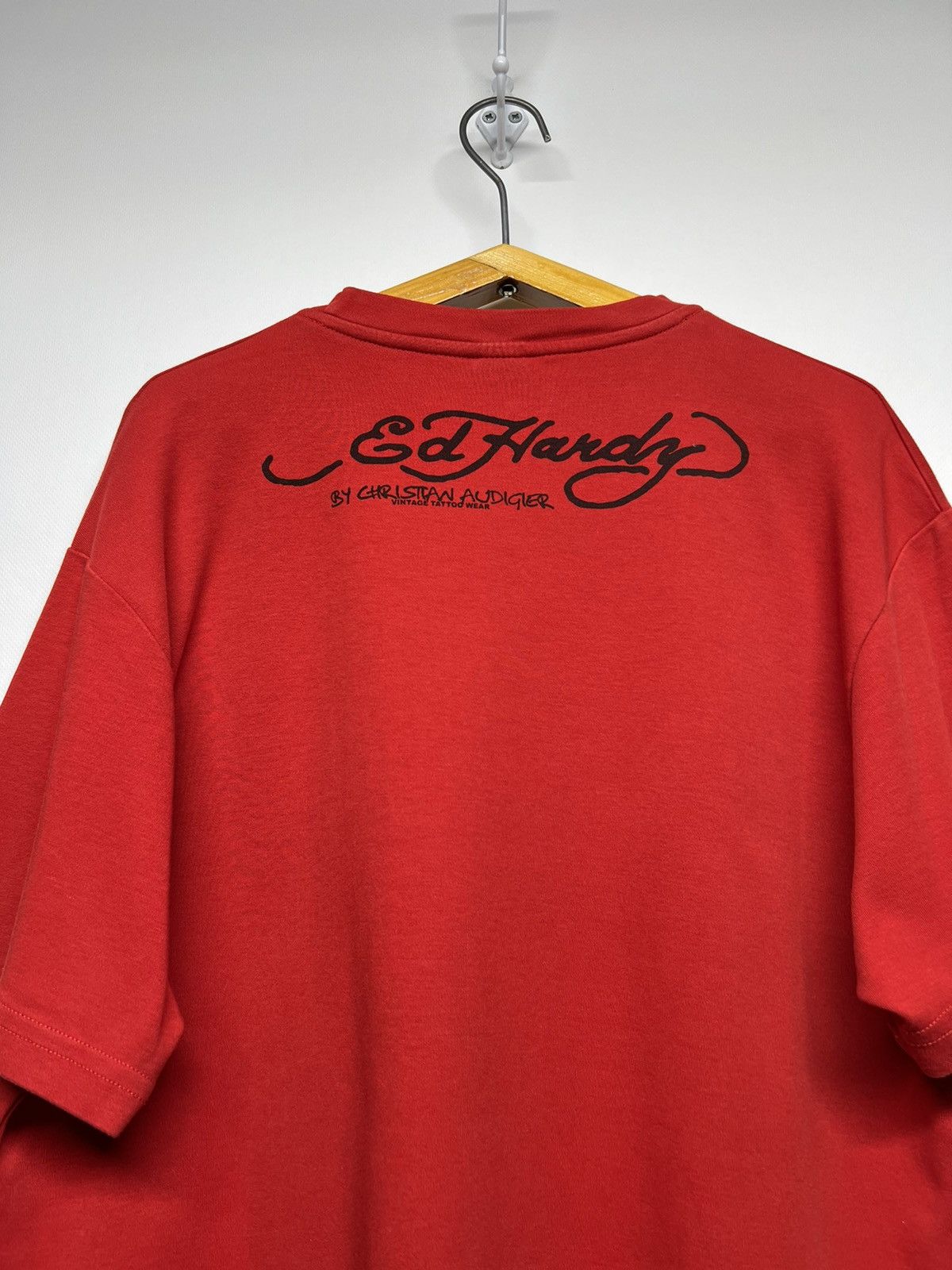 Christian Audigier × Ed Hardy × Vintage Vintage Pirate🏴‍☠️ Y2k Rare Ed Hardy Big Logo T-Shirt 90’s Size XXL / US 16-18 / IT 52-54 - 5 Thumbnail