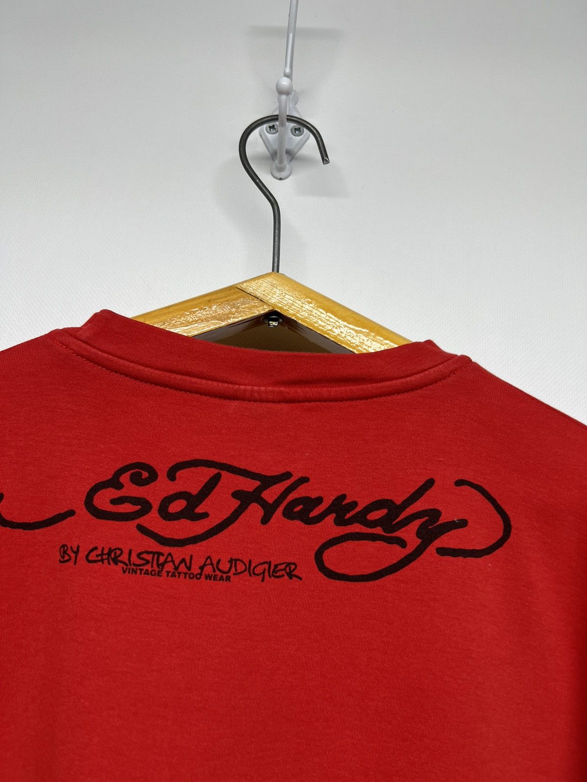 Christian Audigier × Ed Hardy × Vintage Vintage Pirate🏴‍☠️ Y2k Rare Ed Hardy Big Logo T-Shirt 90’s Size XXL / US 16-18 / IT 52-54 - 6 Thumbnail