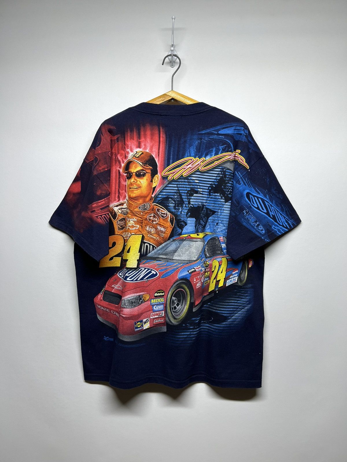NASCAR × Vintage Vintage Y2k NASCAR Racing Du Point All Over Print T-Shirt Size US L / EU 52-54 / 3 - 1 Thumbnail
