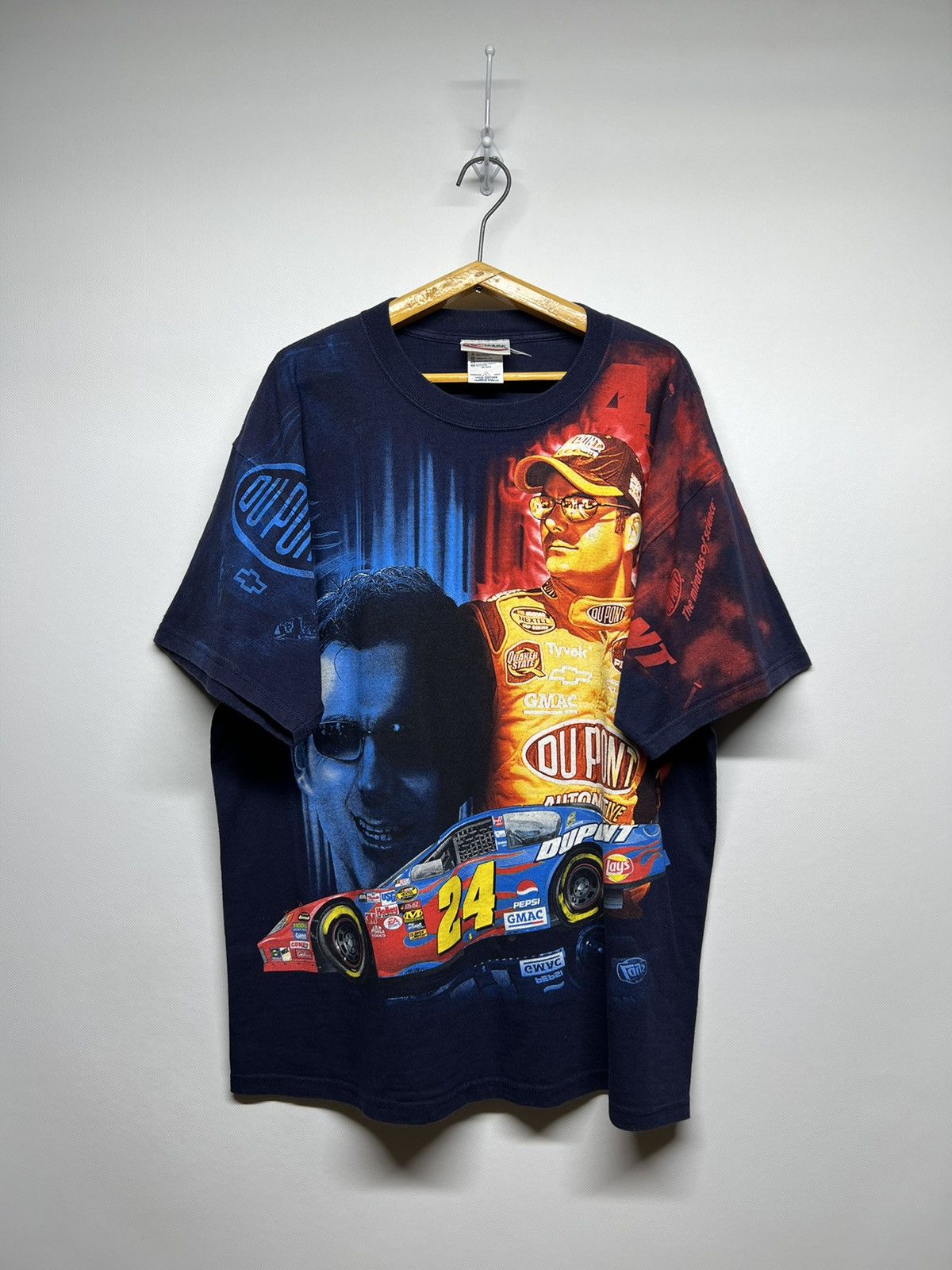 Vintage Y2k NASCAR Racing Du Point All Over Print T-Shirt