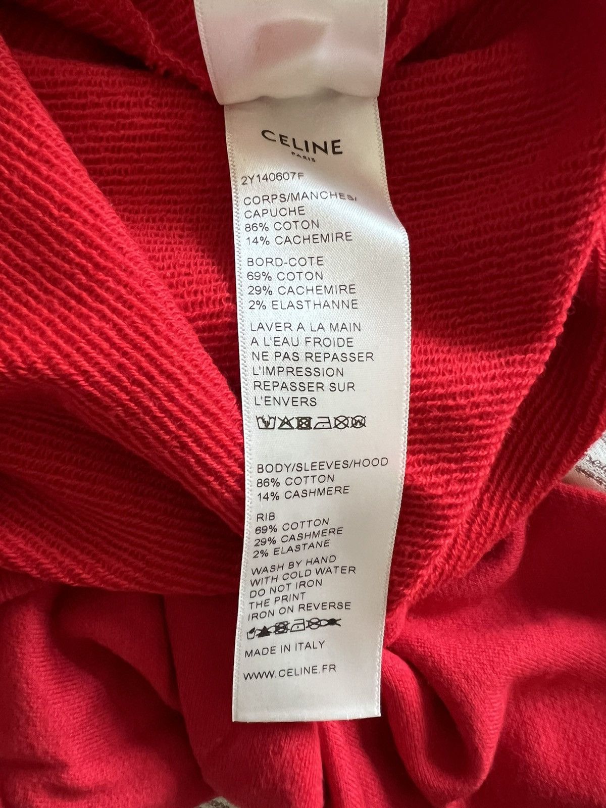 Celine × Hedi Slimane Red logo hoodie Sz M Size US M / EU 48-50 / 2 - 6 Thumbnail