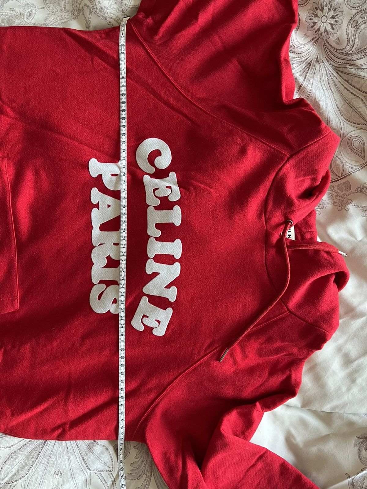 Celine × Hedi Slimane Red logo hoodie Sz M Size US M / EU 48-50 / 2 - 9 Thumbnail