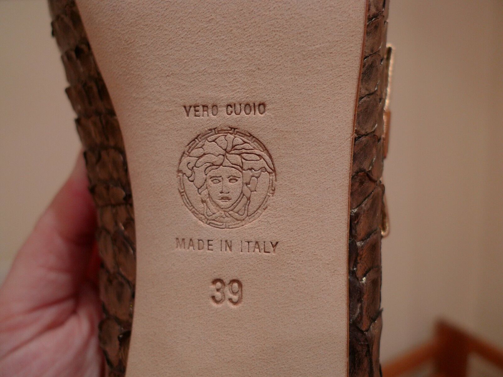 Versace VERSACE BRONZE PYTHON SKIN HIGH HEEL SHOES ITALY SIZE 39 / 9 Size US 9 / IT 39 - 6 Thumbnail