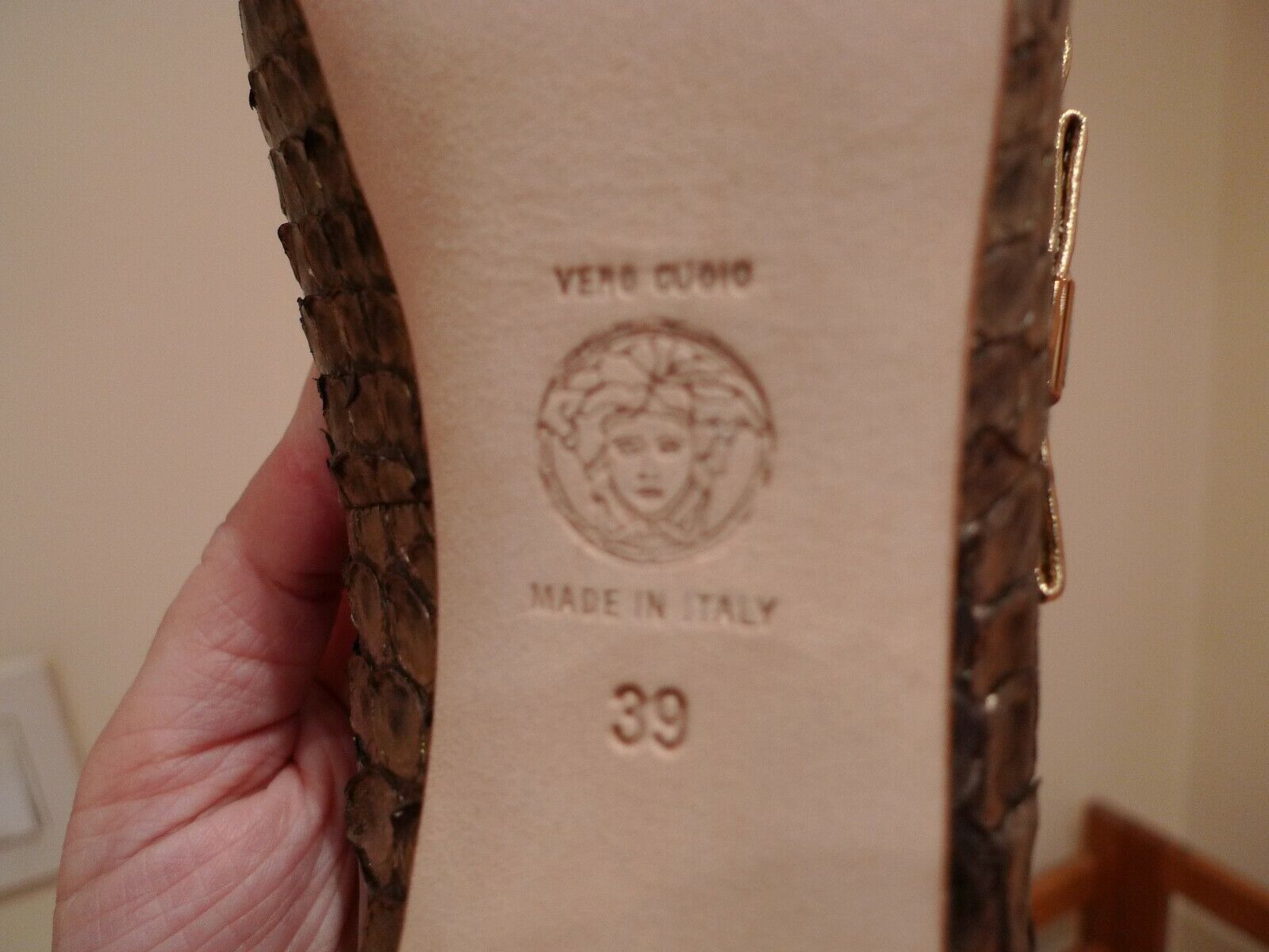 Versace VERSACE BRONZE PYTHON SKIN HIGH HEEL SHOES ITALY SIZE 39 / 9 Size US 9 / IT 39 - 5 Thumbnail