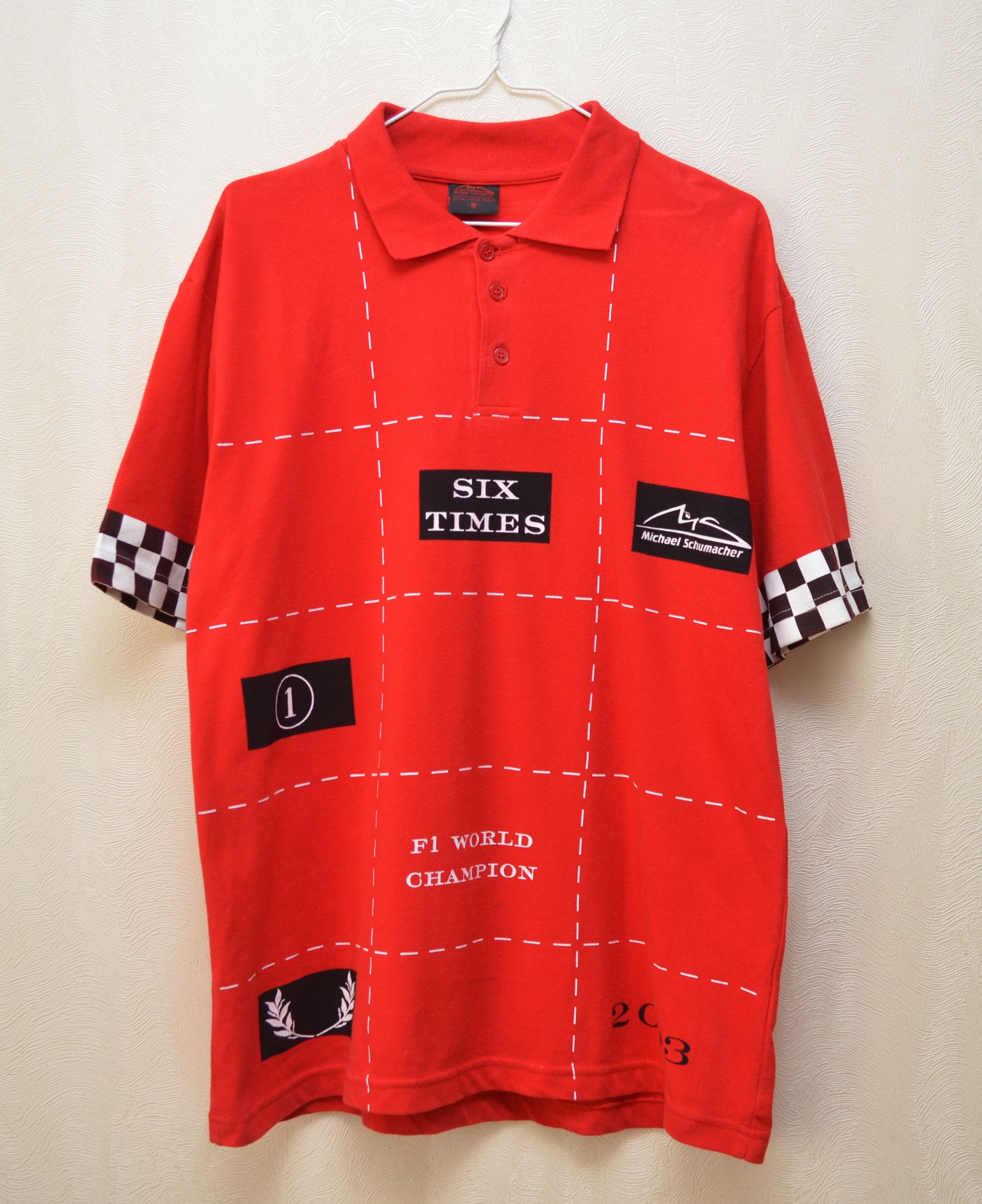 Formula 1 × Vintage 2003 Michael Schumacher Racing Formula Uno Polo Shirt Sz M Size US M / EU 48-50 / 2 - 1 Thumbnail