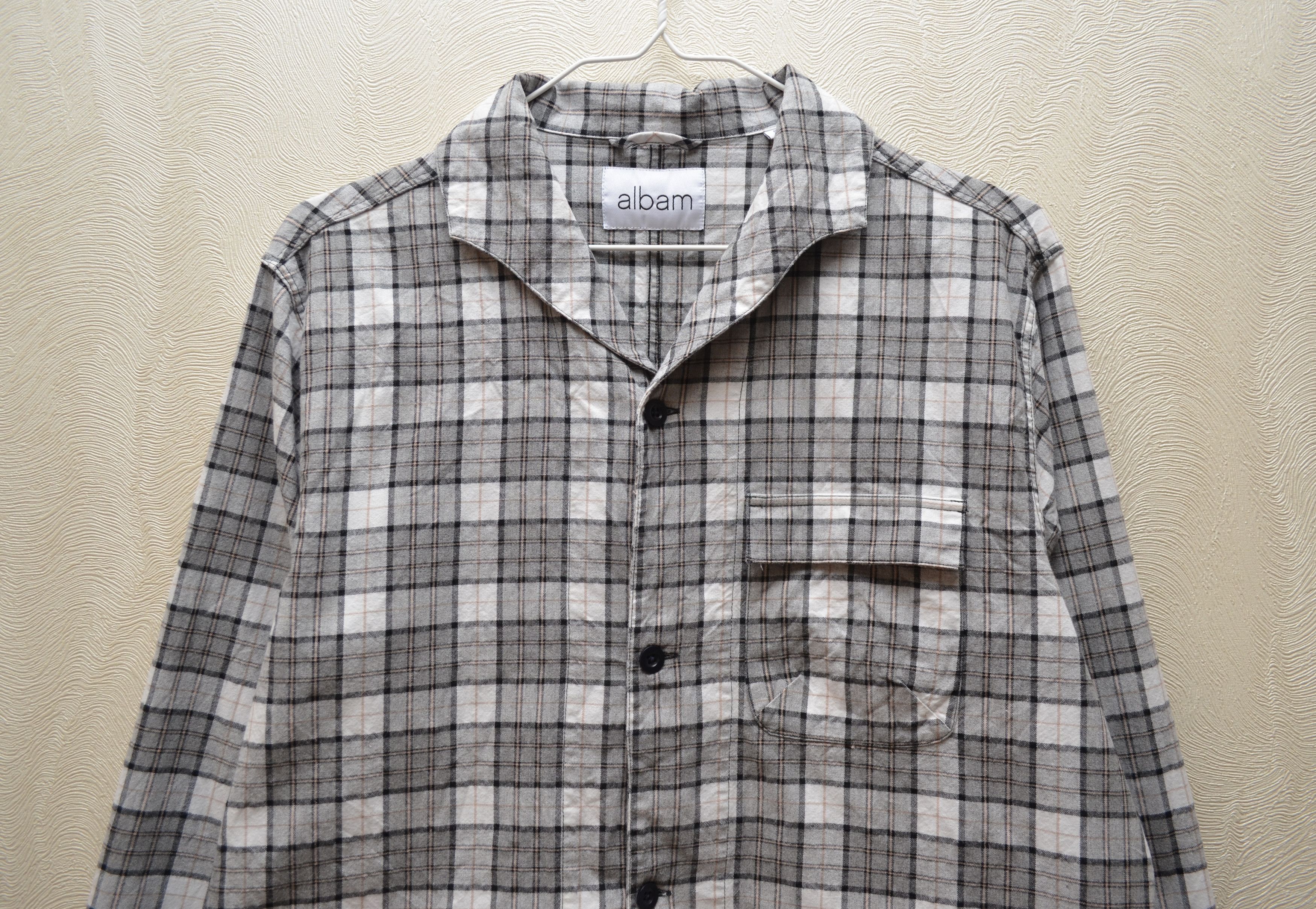 Albam Albam Miles Open Collar Check Flannel Shirt Sz S Size US S / EU 44-46 / 1 - 5 Thumbnail