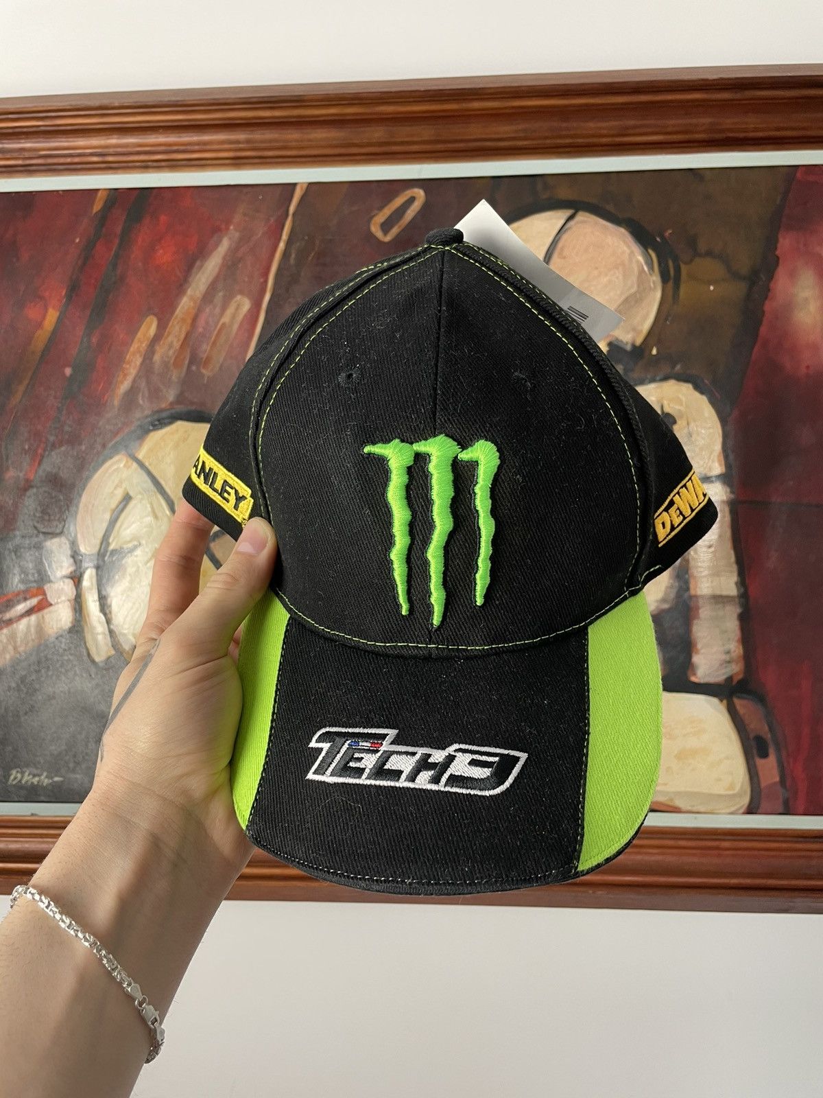 Vintage Y2k Monster Energy Racing Snapback Hat Rare Hype