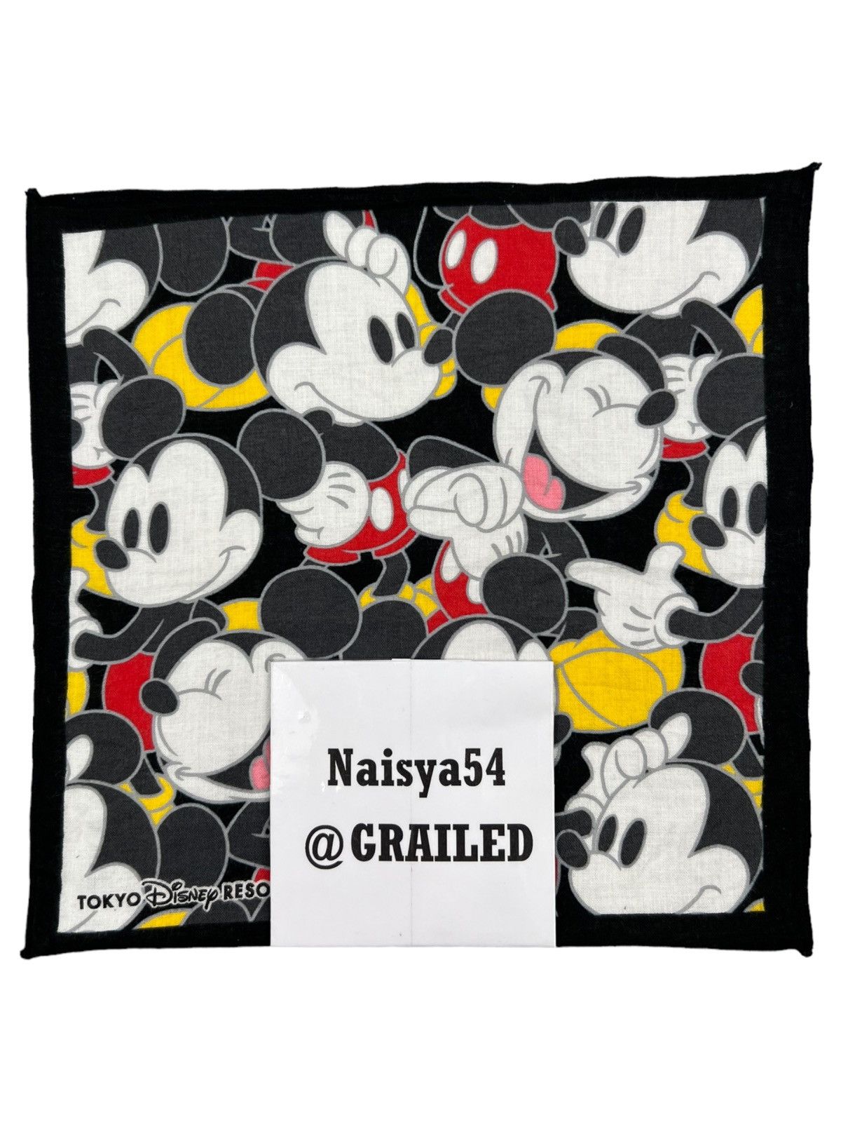 Japanese Brand Mickey Mouse Handkerchief Neckerchief Bandana Pocketsquare Size ONE SIZE - 5 Thumbnail