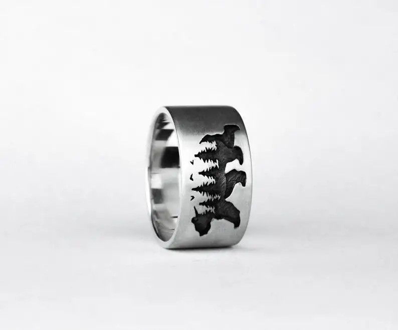 Japanese Brand × Jewelry × Vintage Black Bear Forest Ring Size ONE SIZE - 2 Thumbnail
