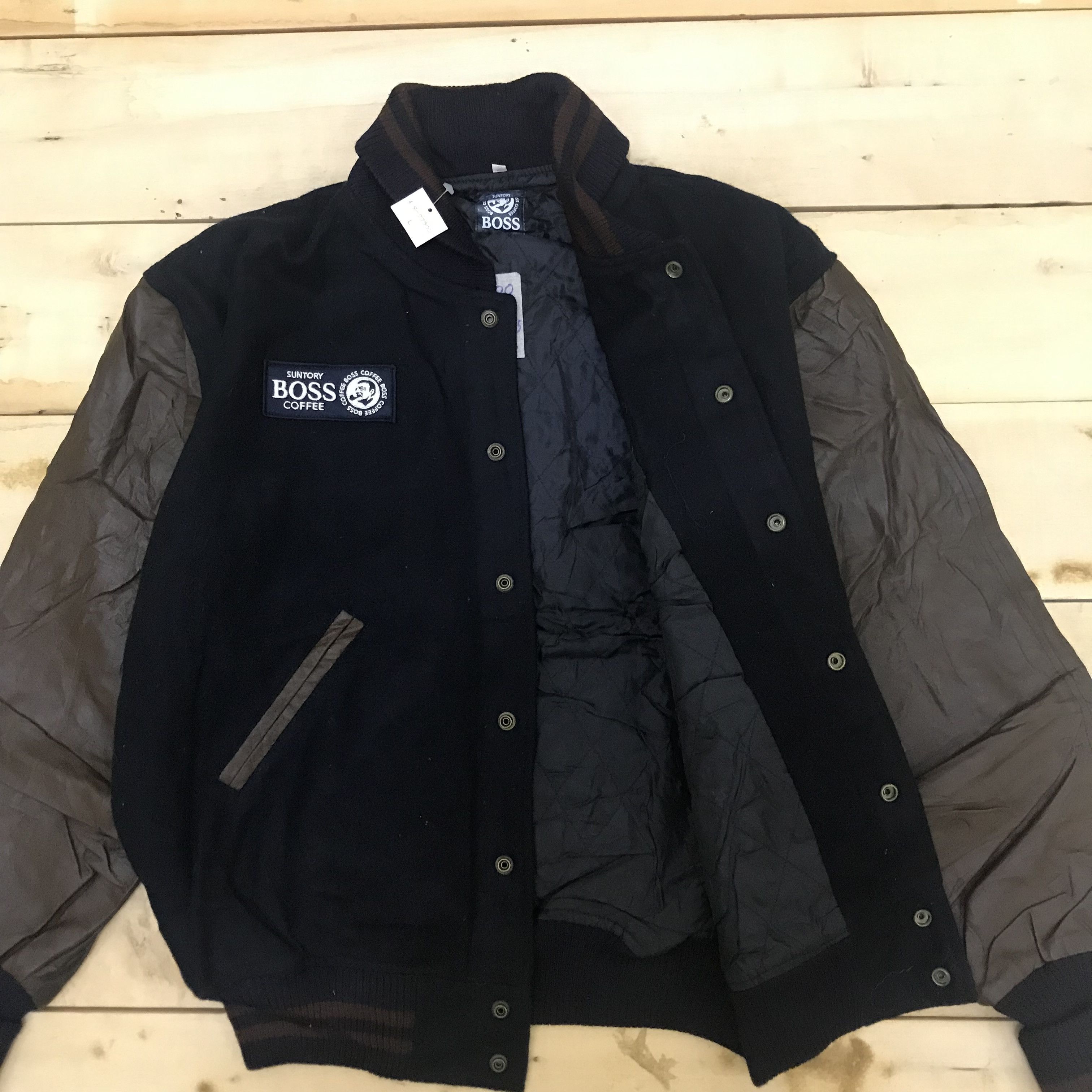 Japanese Brand Z98 NEED GONE! SUNTORY COFFEE BOSS VARSITY JACKET Size US L / EU 52-54 / 3 - 5 Thumbnail