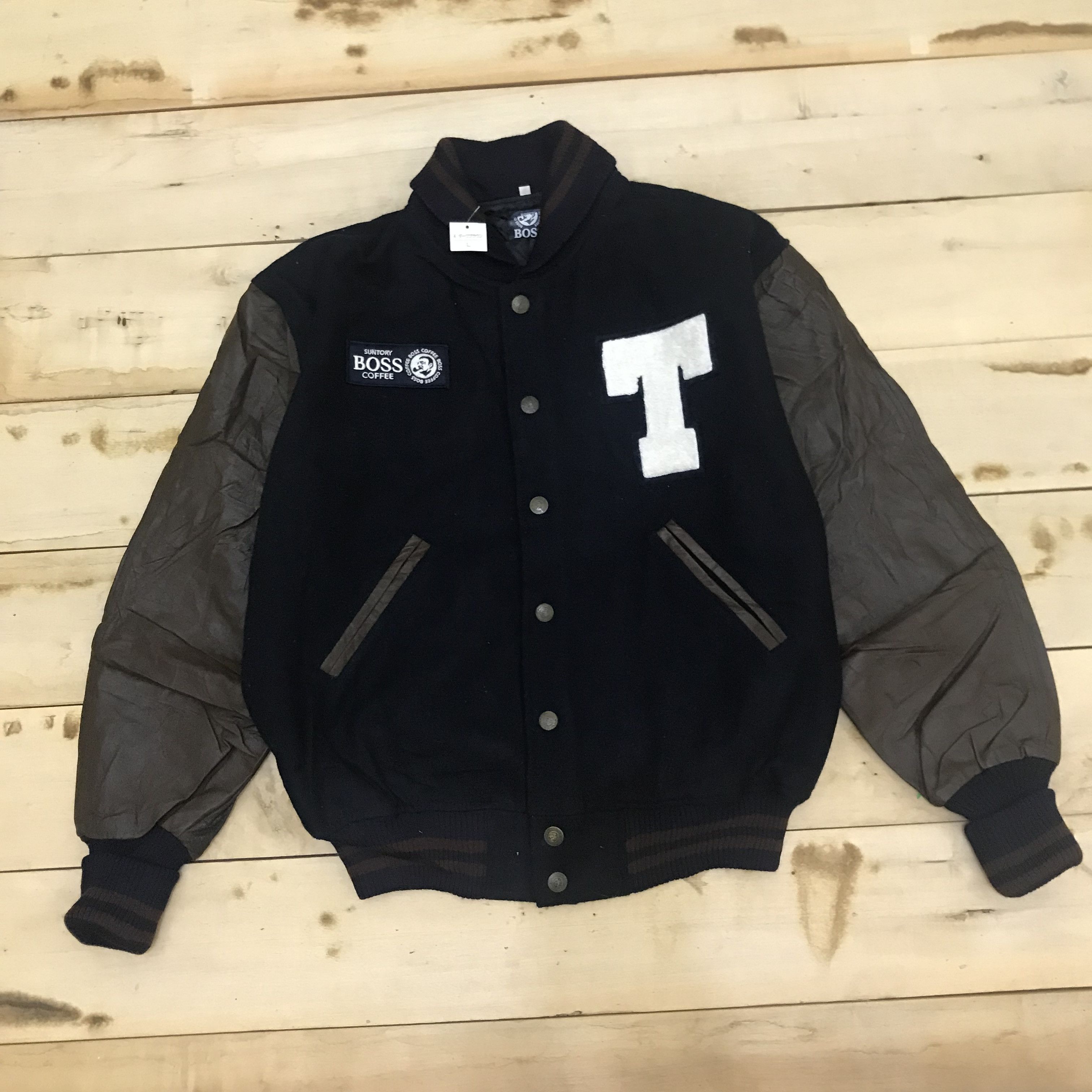 Japanese Brand Z98 NEED GONE! SUNTORY COFFEE BOSS VARSITY JACKET Size US L / EU 52-54 / 3 - 3 Thumbnail