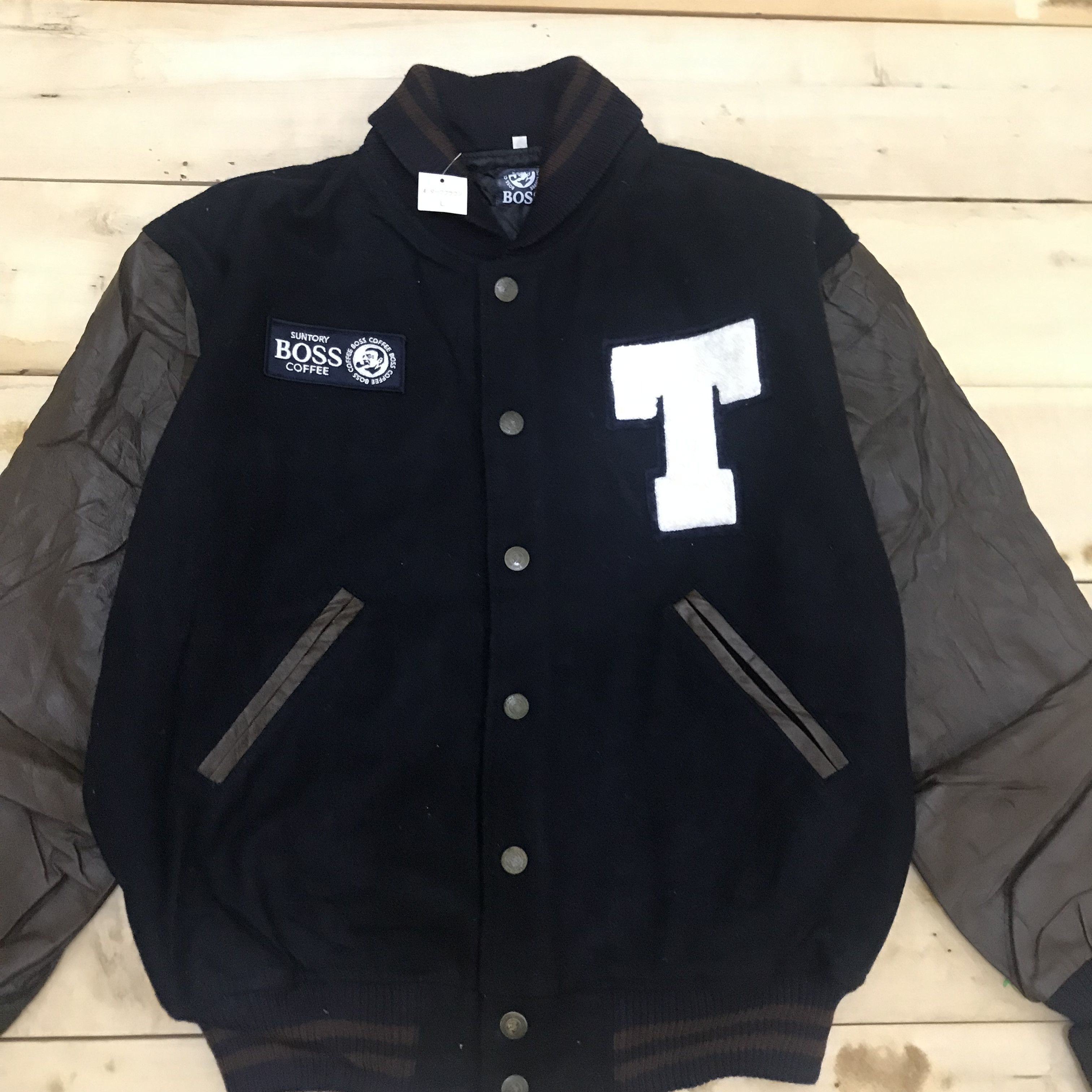 Japanese Brand Z98 NEED GONE! SUNTORY COFFEE BOSS VARSITY JACKET Size US L / EU 52-54 / 3 - 4 Thumbnail