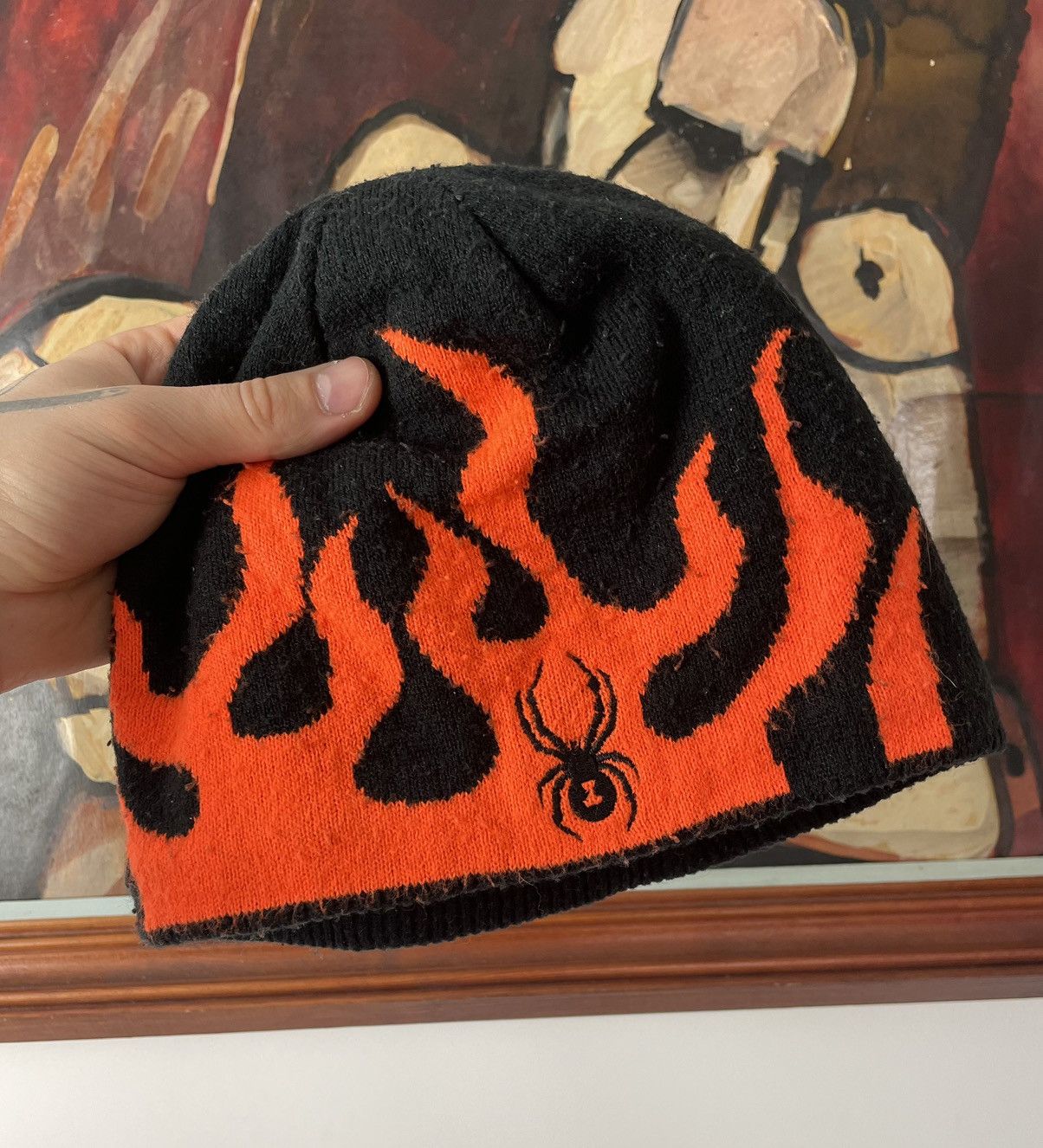 Spyder Vintage Y2k Spyder Flame Spider Beanie AvantGarde Hype Rare Size ONE SIZE - 1 Thumbnail