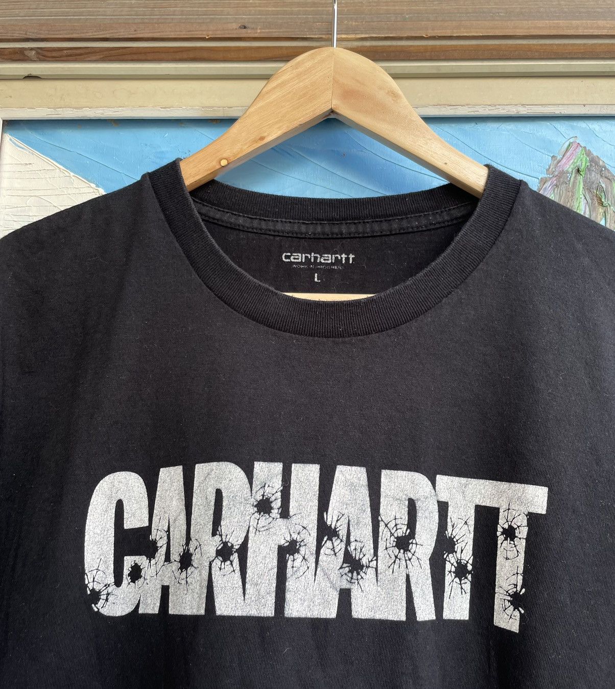 Carhartt Bullet Shot Logo Rare Workwear Streetwear Tee Hype