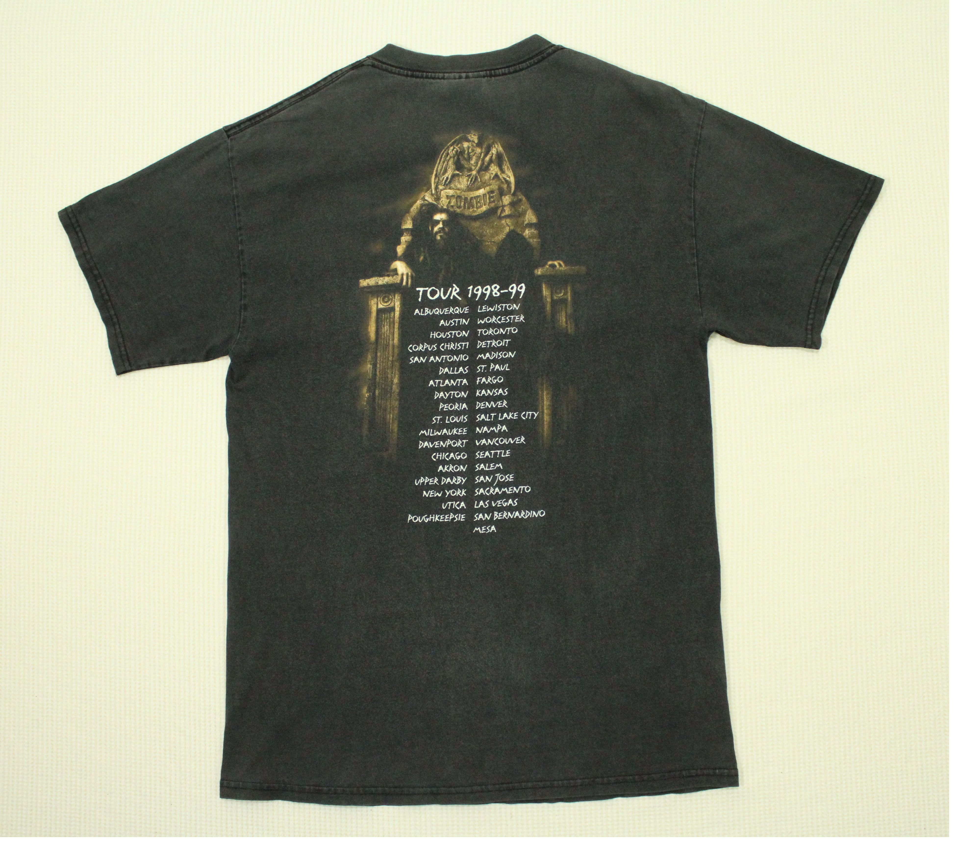 Band Tees FADED BLACK 🔥 Vintage 90s ROB ZOMBIE T Shirt Tour Size US L / EU 52-54 / 3 - 4 Thumbnail