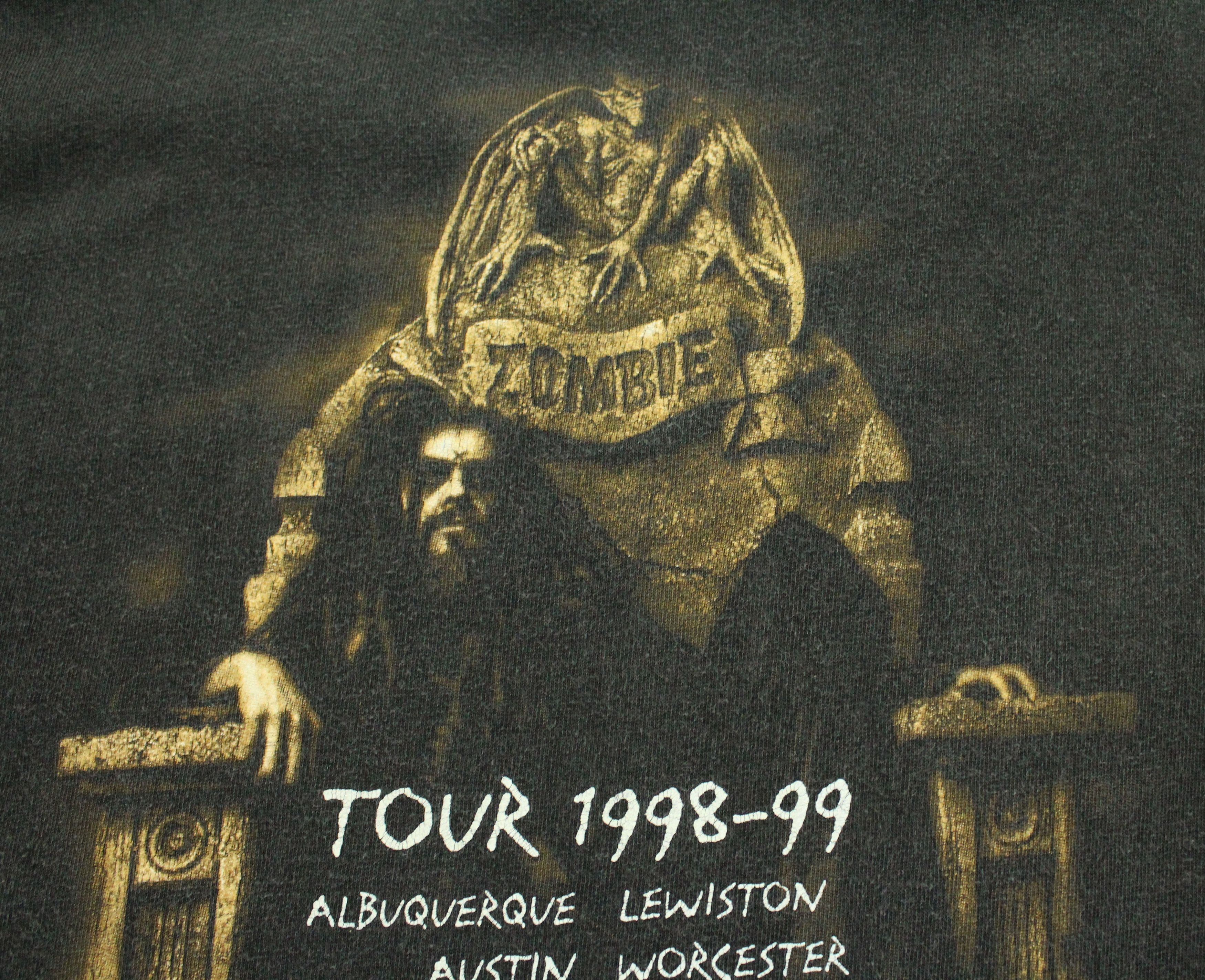 Band Tees FADED BLACK 🔥 Vintage 90s ROB ZOMBIE T Shirt Tour Size US L / EU 52-54 / 3 - 7 Thumbnail