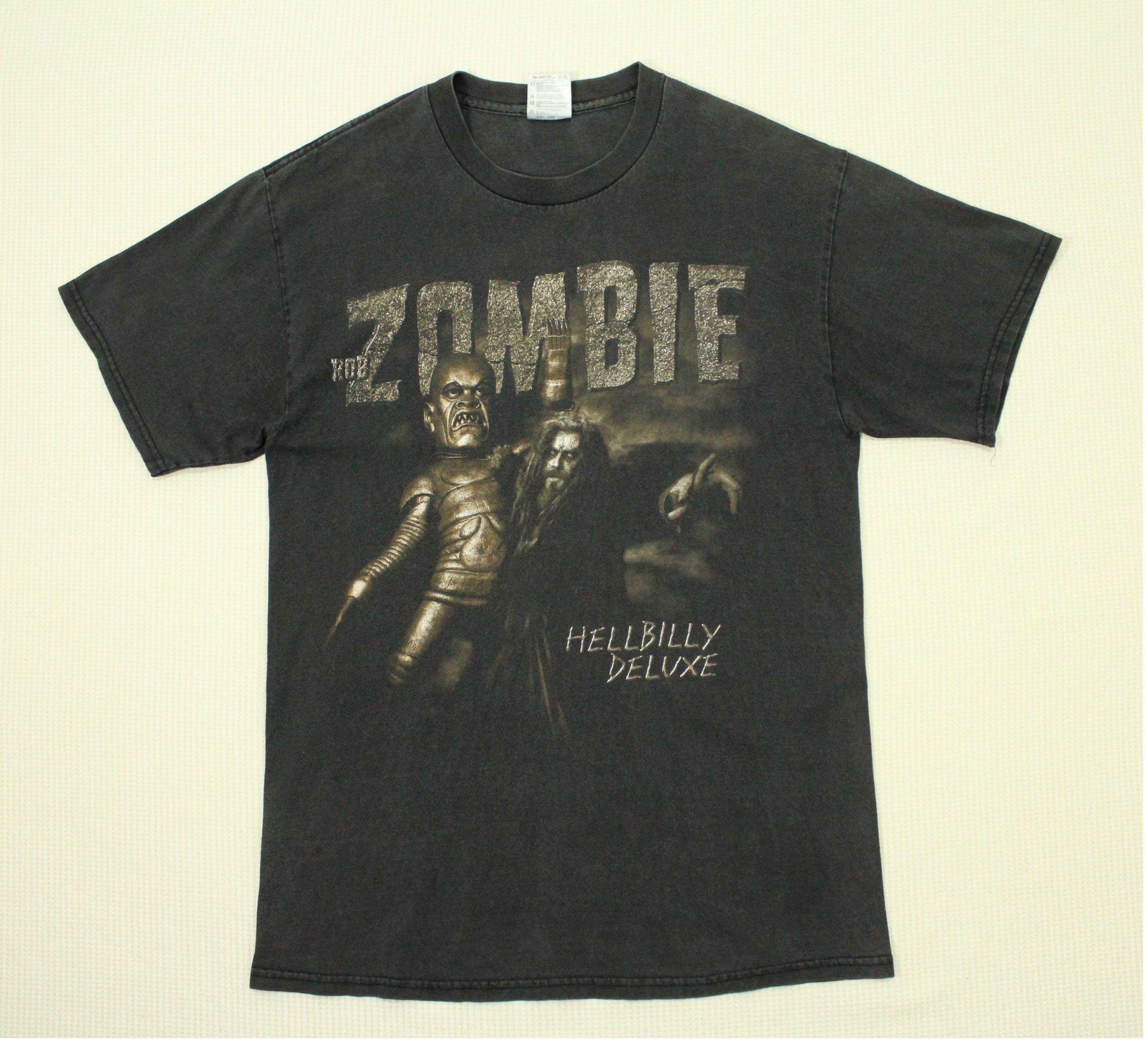 Band Tees FADED BLACK 🔥 Vintage 90s ROB ZOMBIE T Shirt Tour Size US L / EU 52-54 / 3 - 2 Thumbnail