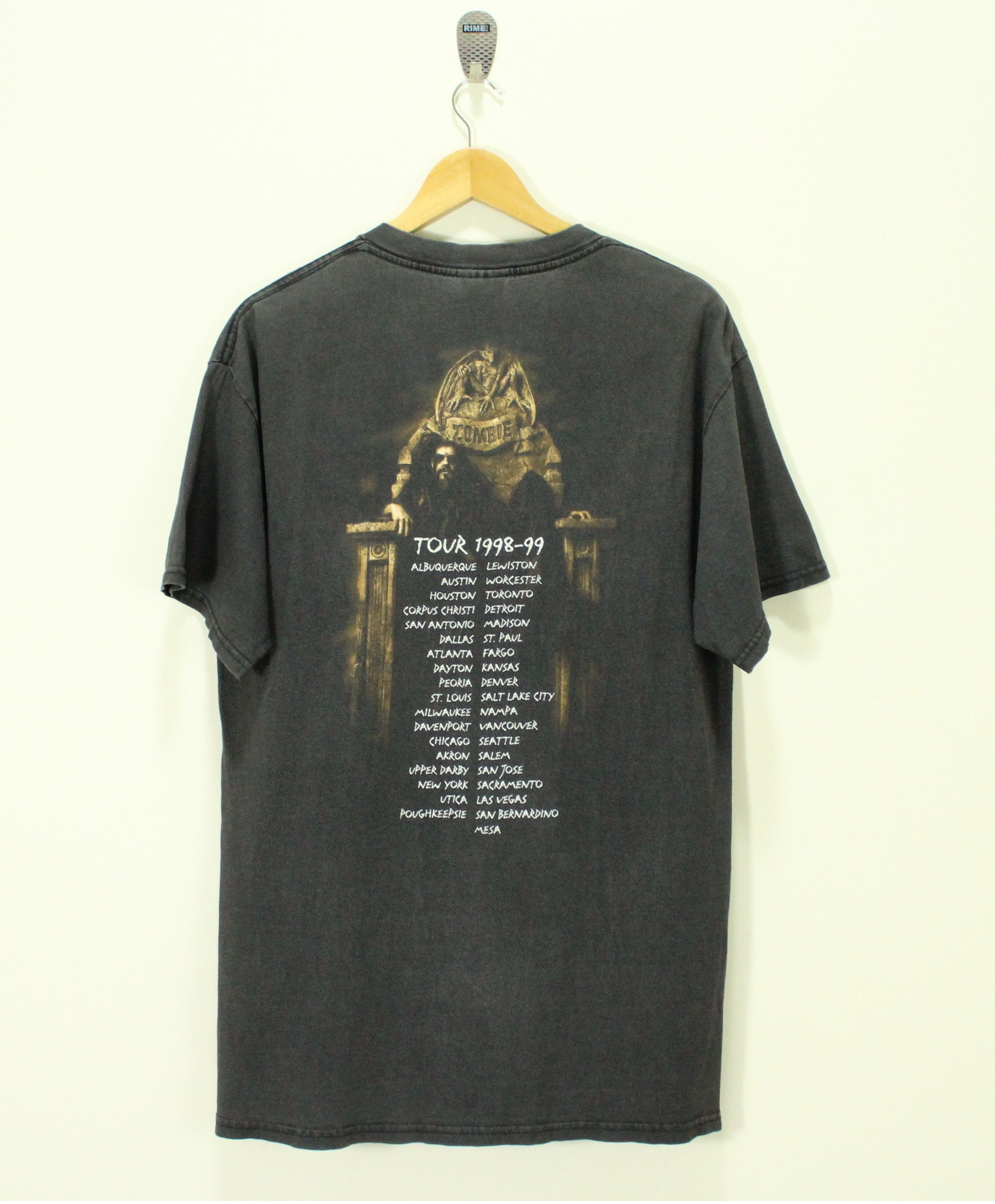 Band Tees FADED BLACK 🔥 Vintage 90s ROB ZOMBIE T Shirt Tour Size US L / EU 52-54 / 3 - 3 Thumbnail