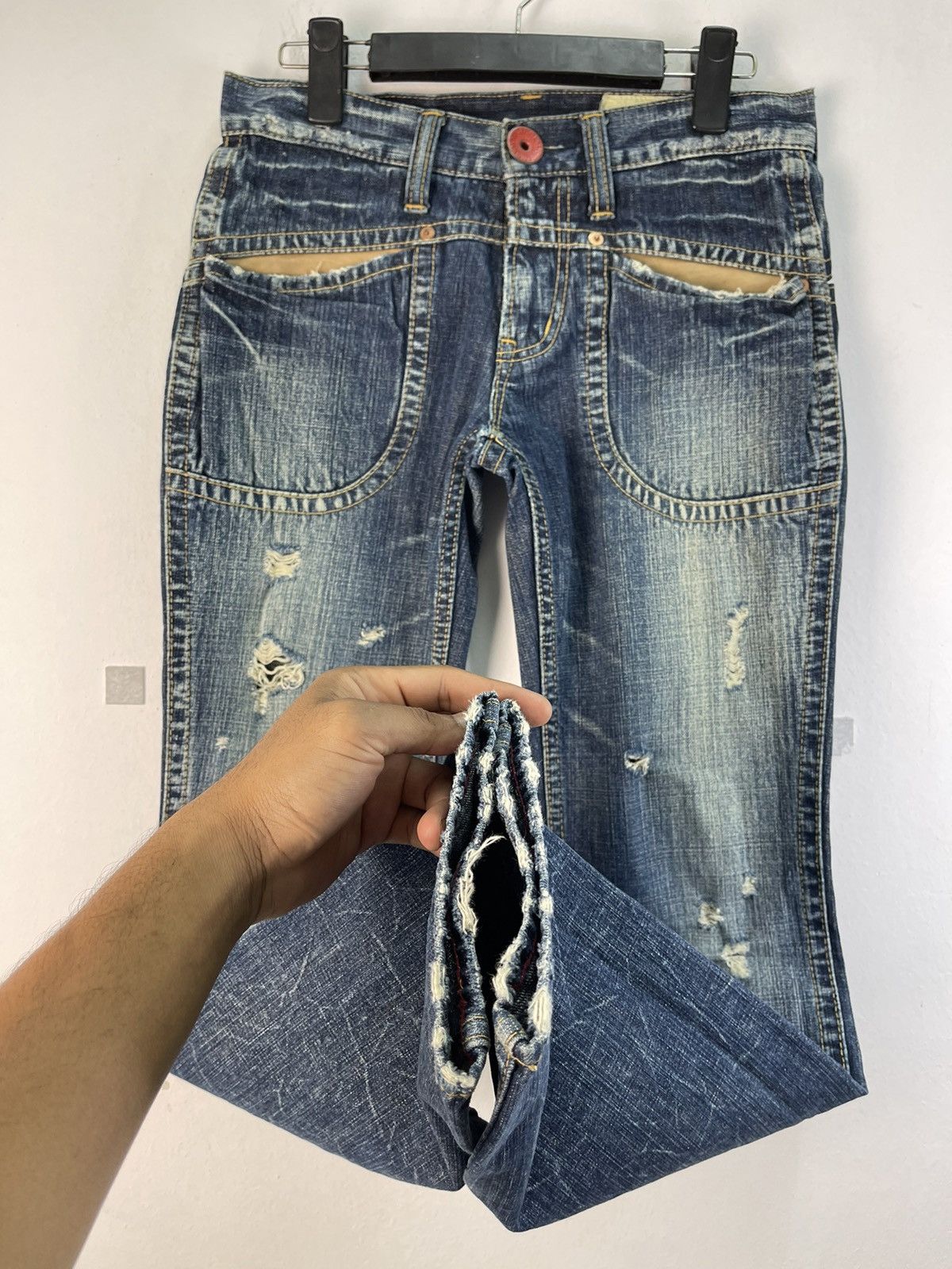 Japanese Brand × Vintage Rare Design🔥Antgauge Distressed Denim Jeans Size US 29 - 9 Thumbnail