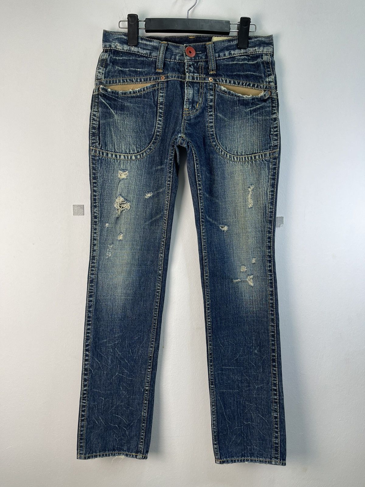 Japanese Brand × Vintage Rare Design🔥Antgauge Distressed Denim Jeans Size US 29 - 2 Thumbnail
