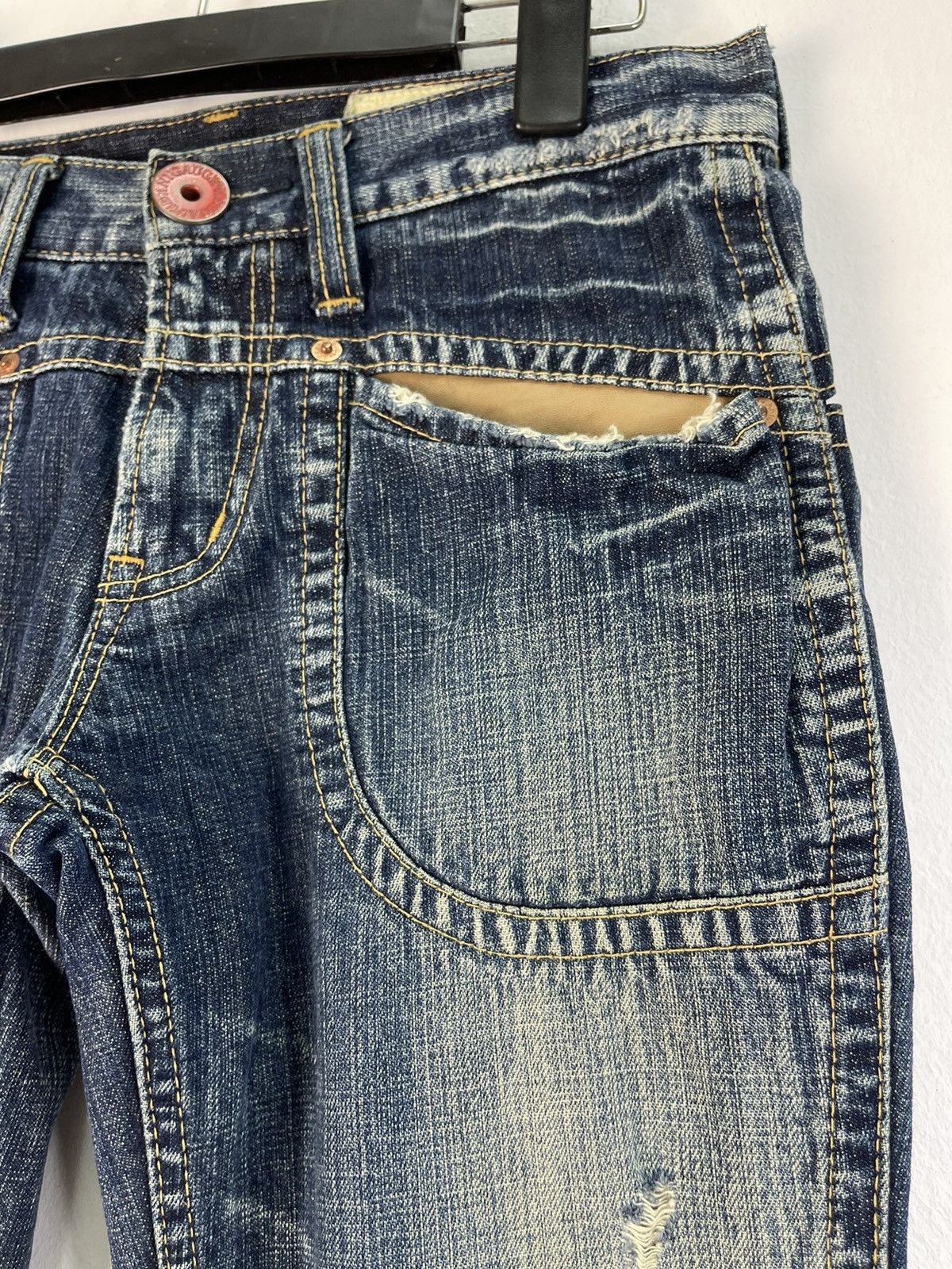 Japanese Brand × Vintage Rare Design🔥Antgauge Distressed Denim Jeans Size US 29 - 5 Thumbnail