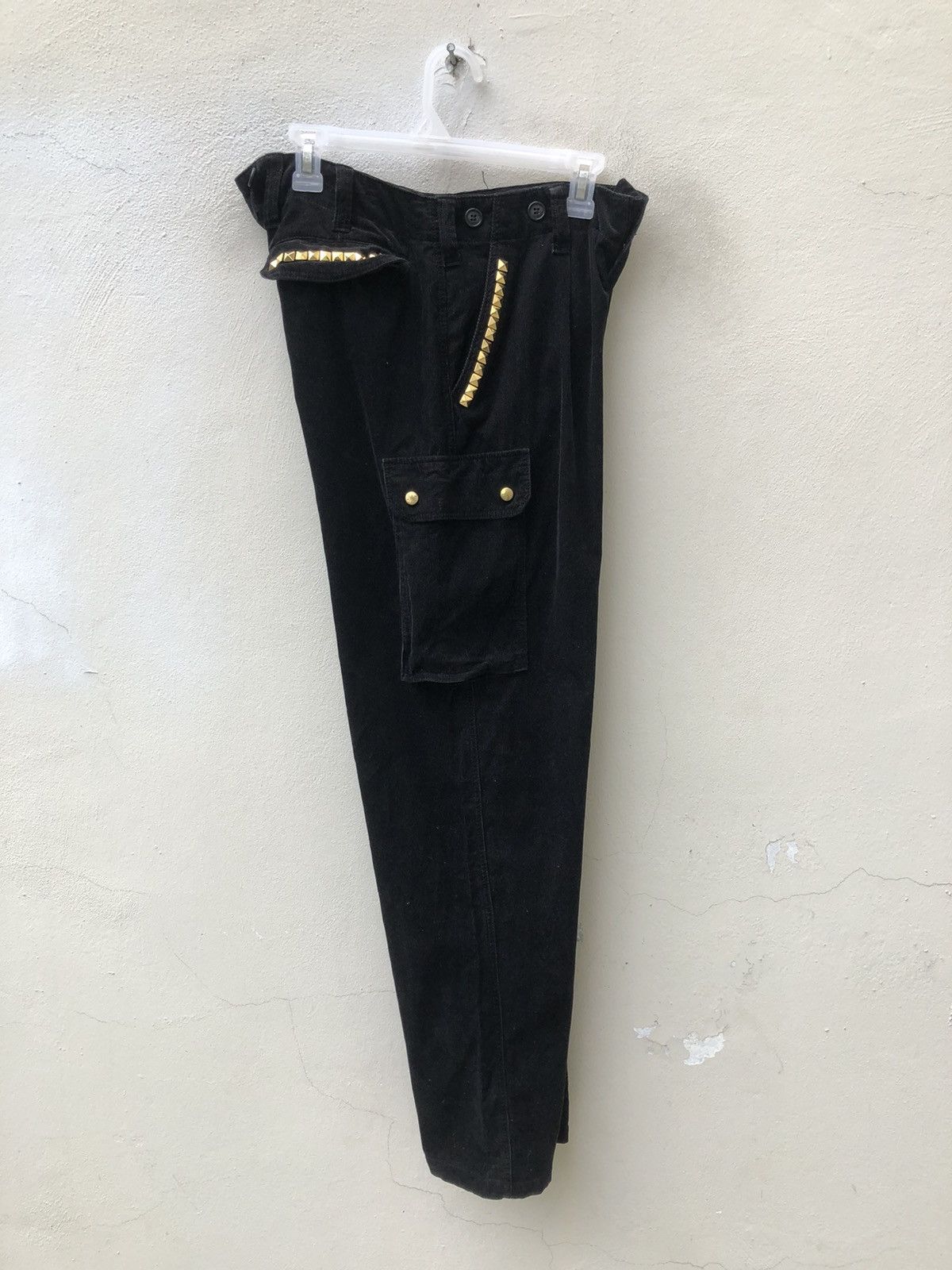 Vintage Tyrian Purple Japan Rivet Black Corduroy Cargo Trouser Pant Size US 30 / EU 46 - 18 Thumbnail