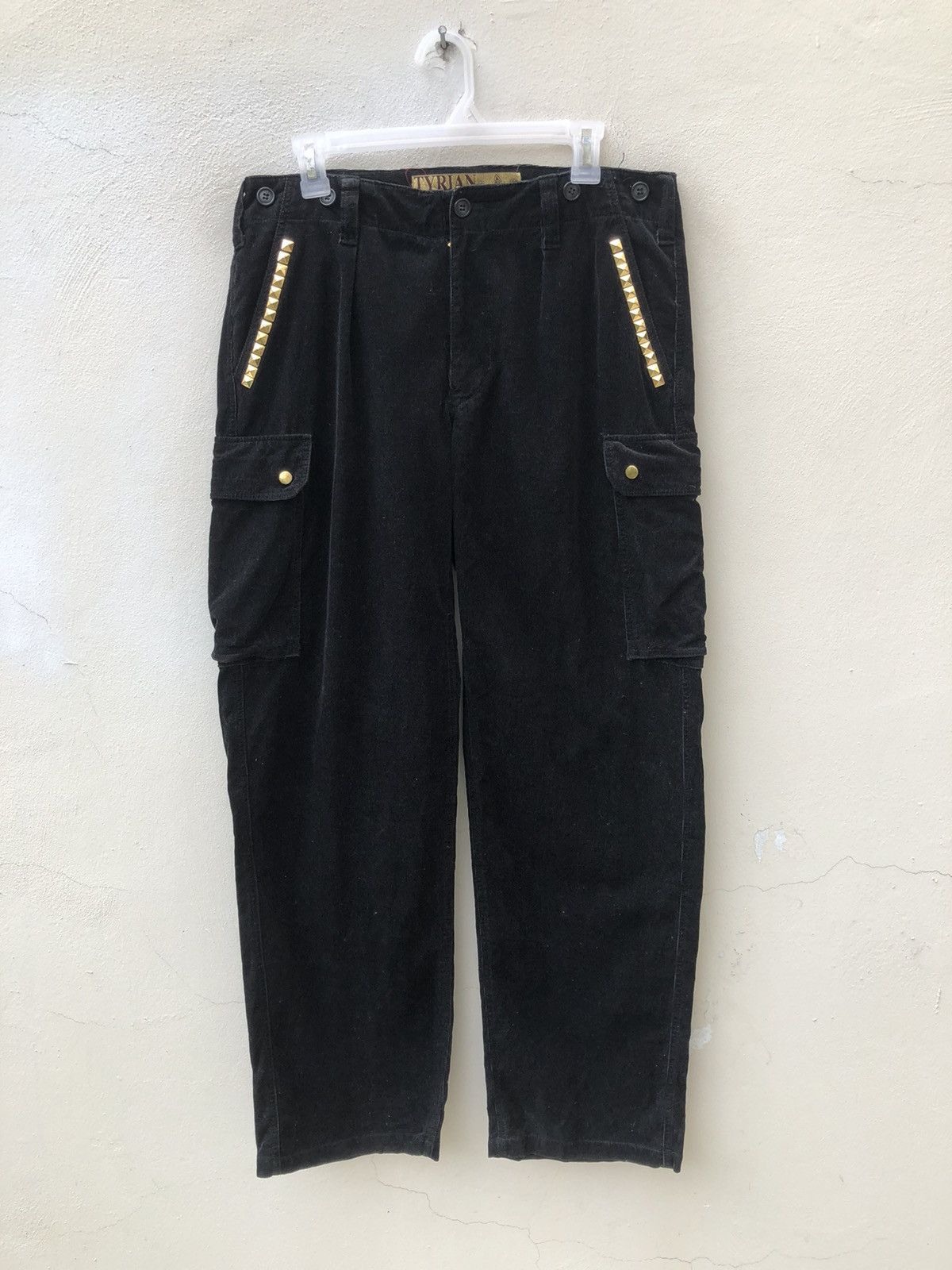 Vintage Tyrian Purple Japan Rivet Black Corduroy Cargo Trouser Pant Size US 30 / EU 46 - 6 Thumbnail