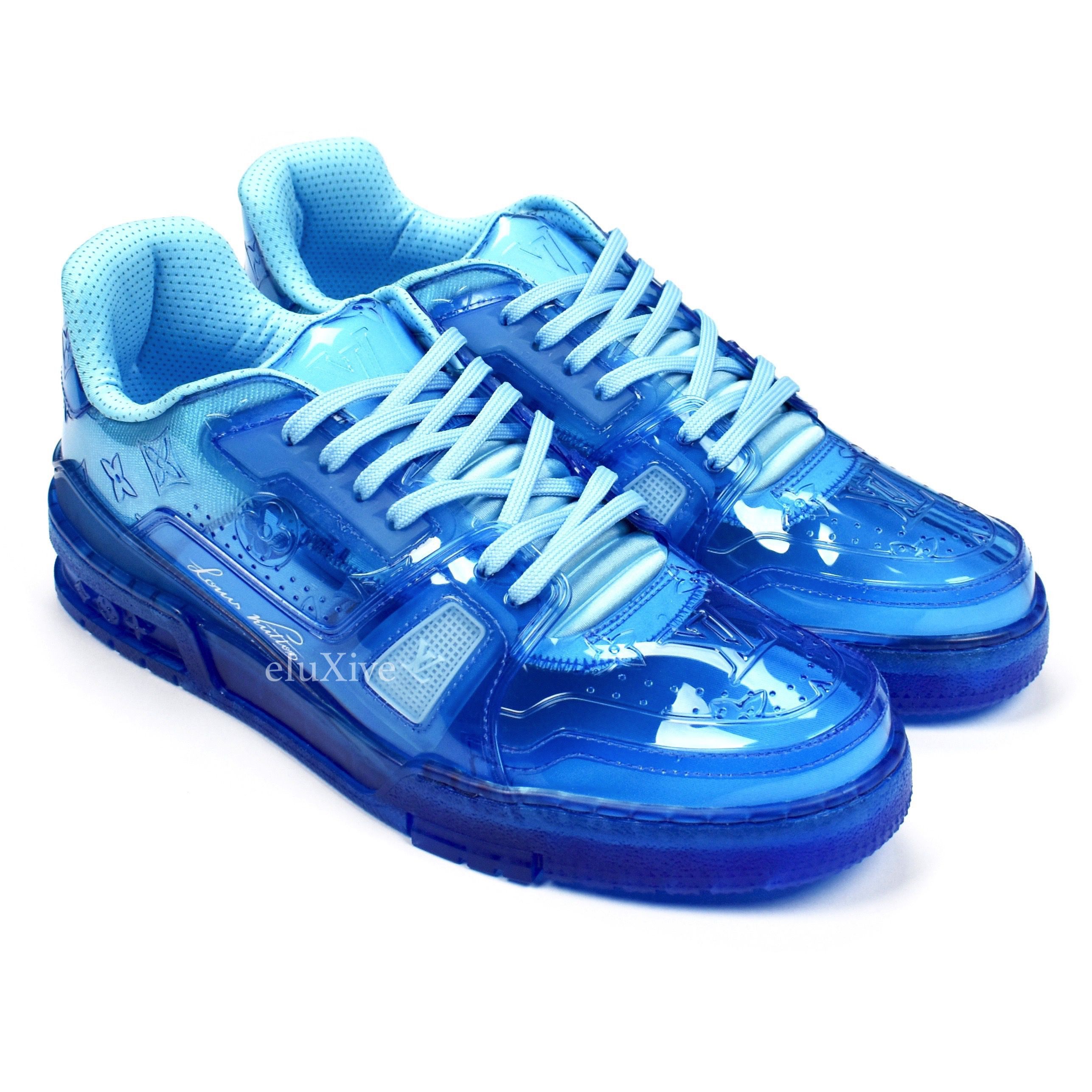 NWT Louis Vuitton Trainers Blue Embossed Monogram