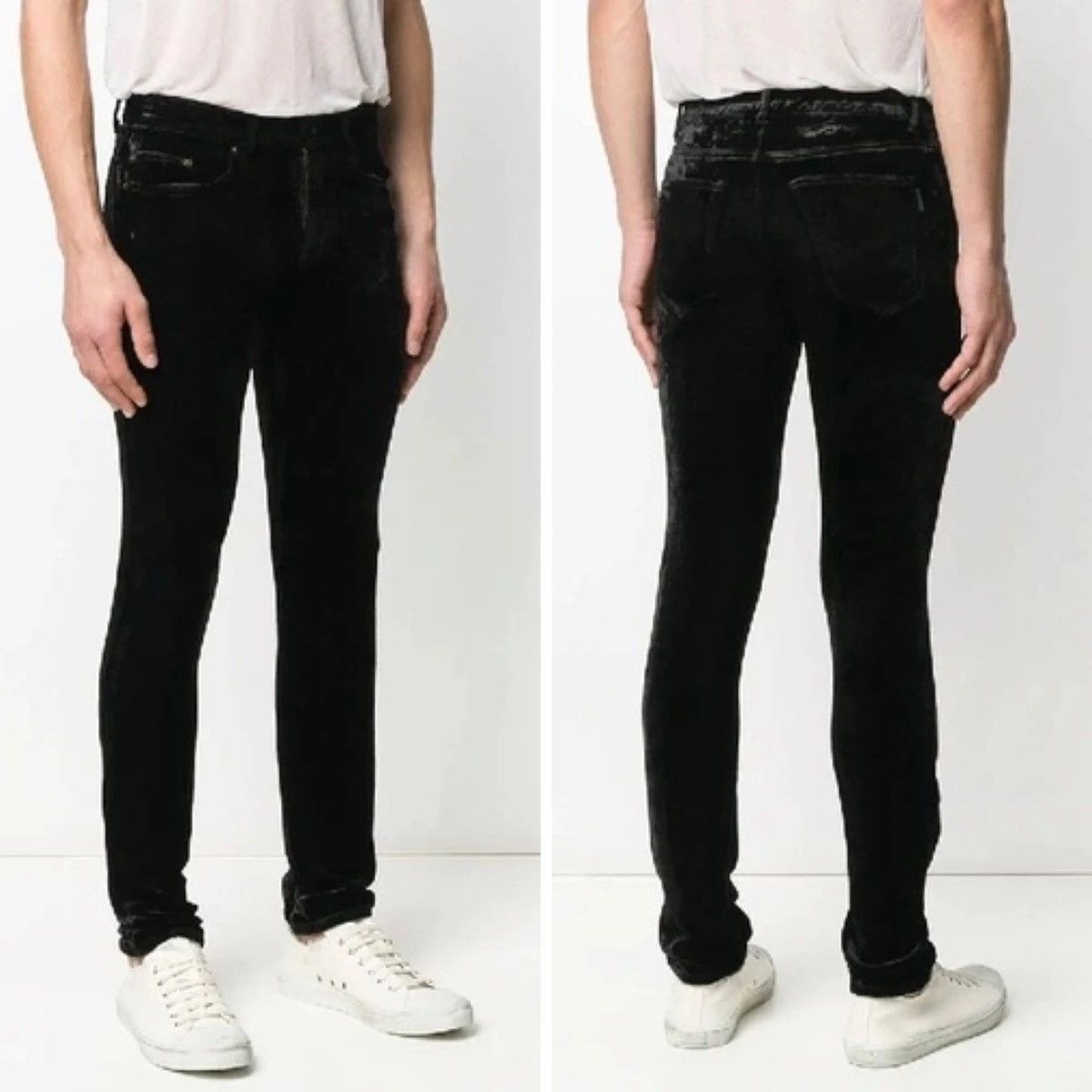 Saint Laurent Paris SS20 Mid-Rise Stonewashed Dévoré Velvet Pants sz28 Size 28" / US 6 / IT 42 - 15 Thumbnail