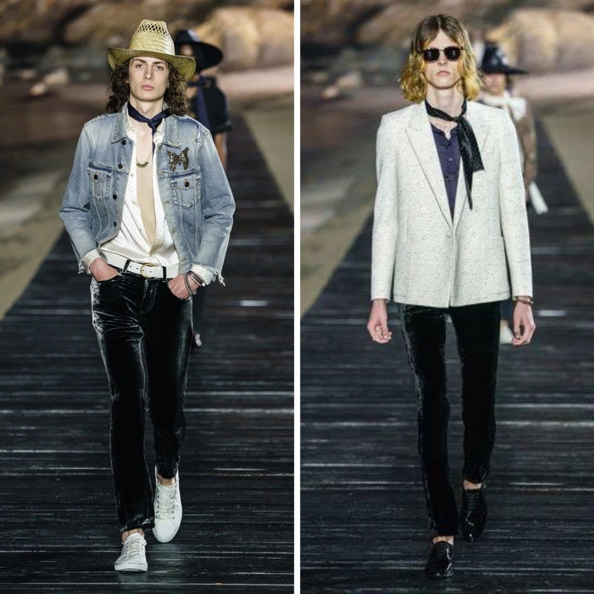 Saint Laurent Paris SS20 Mid-Rise Stonewashed Dévoré Velvet Pants sz28 Size 28" / US 6 / IT 42 - 11 Thumbnail
