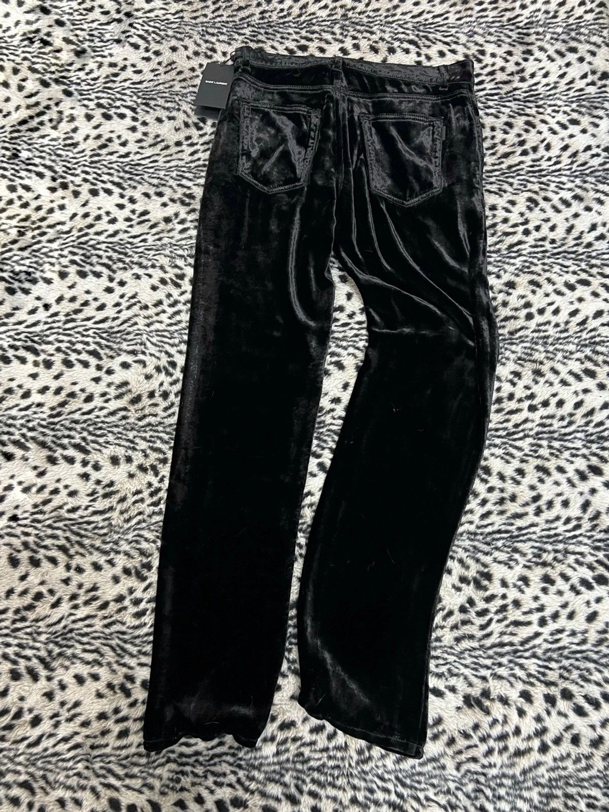 Saint Laurent Paris SS20 Mid-Rise Stonewashed Dévoré Velvet Pants sz28 Size 28" / US 6 / IT 42 - 4 Thumbnail