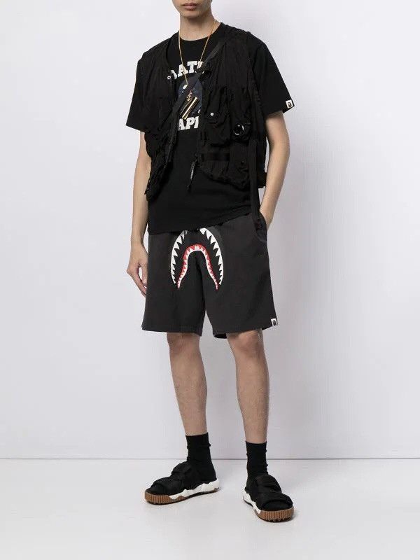 Bape (Size S) BAPE Shark Wide Sweat Shorts Black Size US 31 - 15 Thumbnail