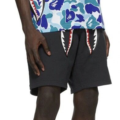 Bape (Size S) BAPE Shark Wide Sweat Shorts Black Size US 31 - 12 Thumbnail