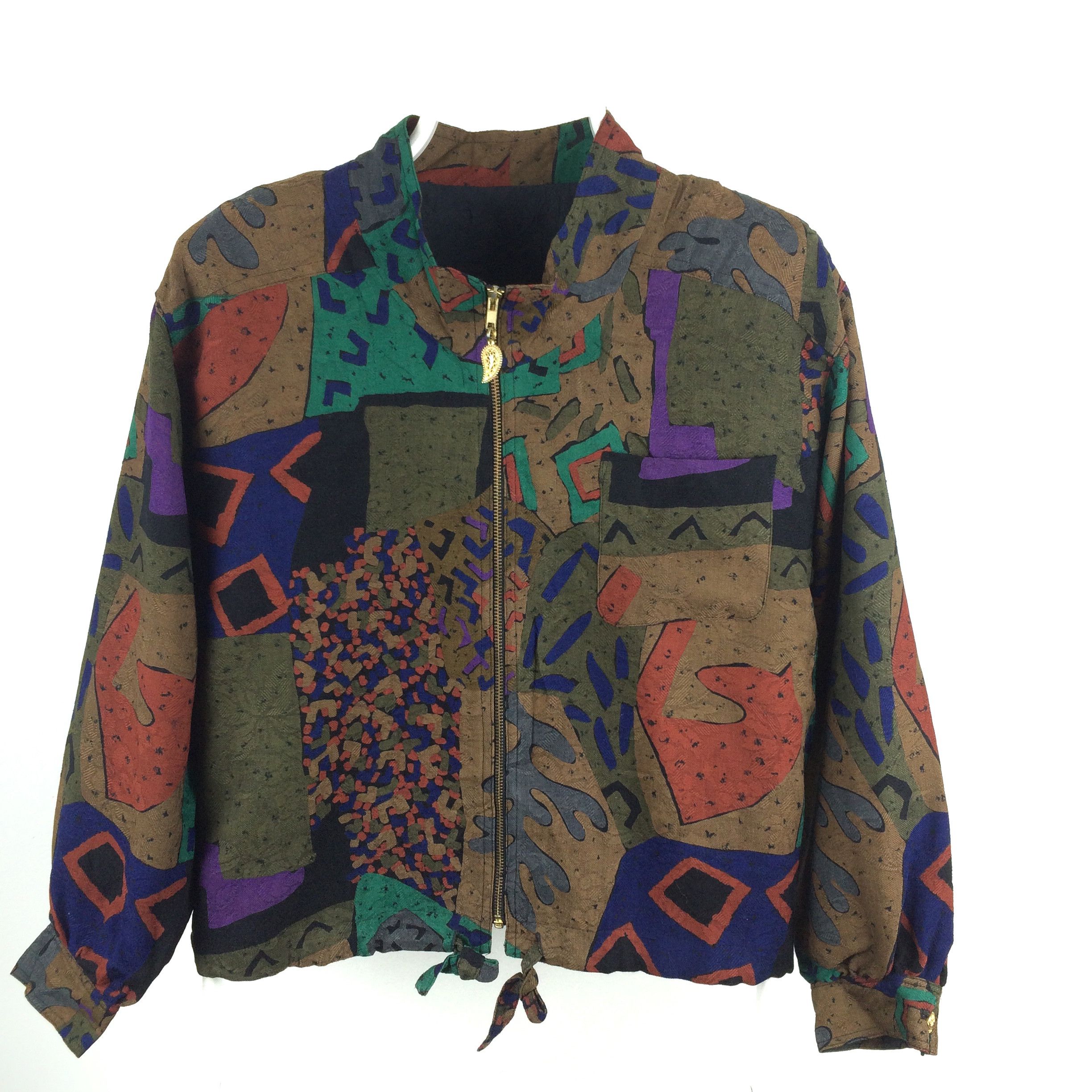 Japanese Brand × Vintage Z167 JAPAN MADE 90s ABSTRACT ART MOTIF JACKET Size XL / US 12-14 / IT 48-50 - 1 Thumbnail