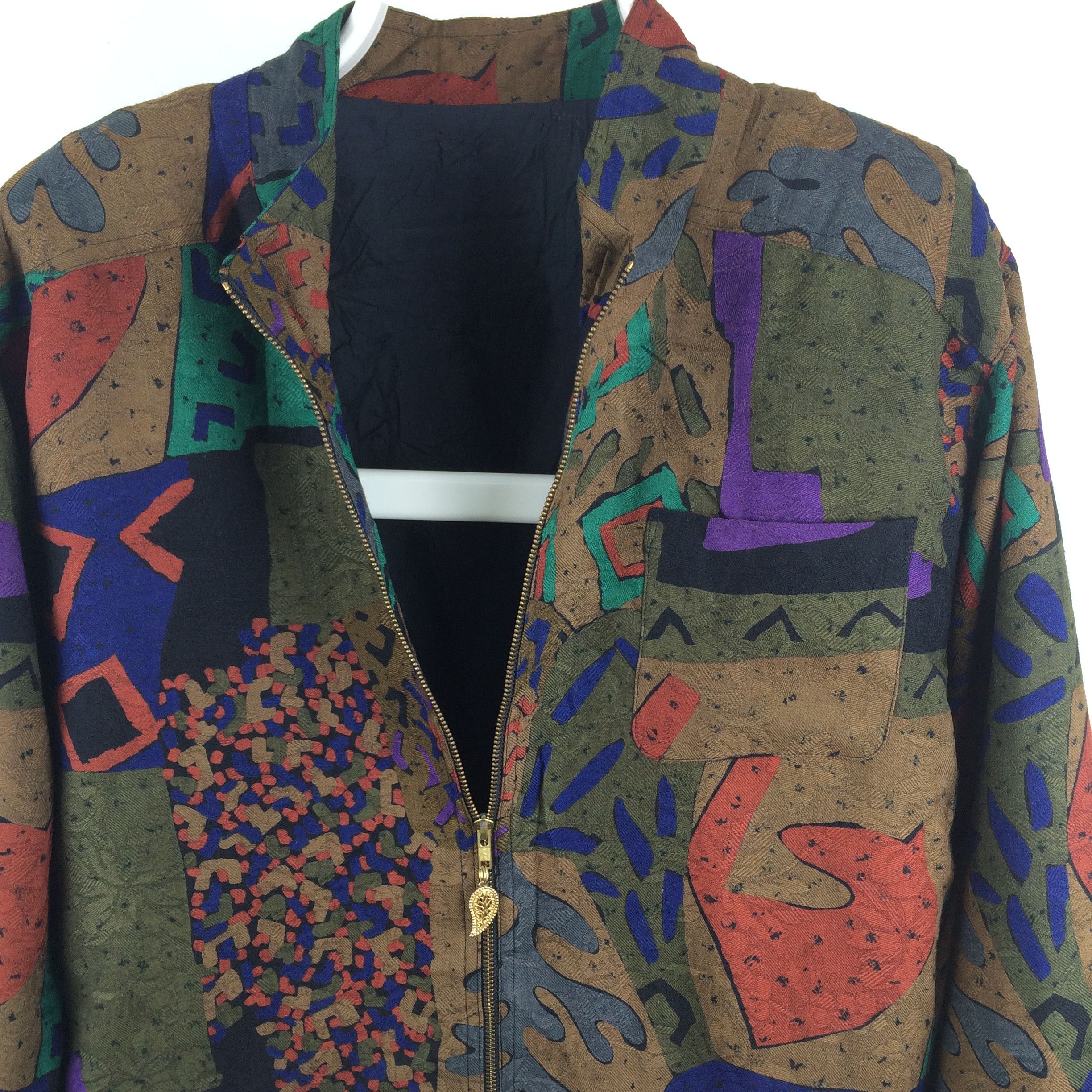Japanese Brand × Vintage Z167 JAPAN MADE 90s ABSTRACT ART MOTIF JACKET Size XL / US 12-14 / IT 48-50 - 3 Thumbnail