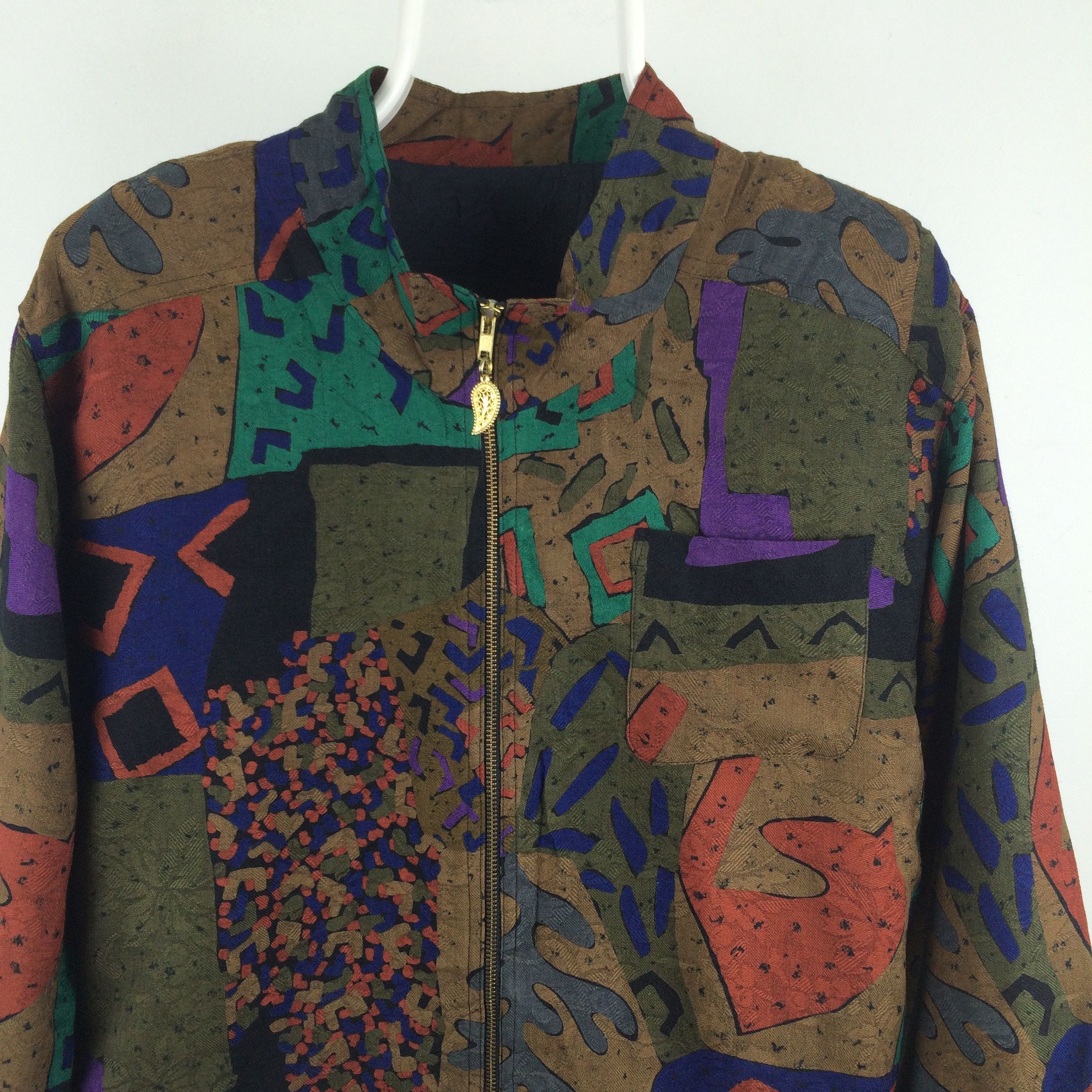 Japanese Brand × Vintage Z167 JAPAN MADE 90s ABSTRACT ART MOTIF JACKET Size XL / US 12-14 / IT 48-50 - 4 Thumbnail