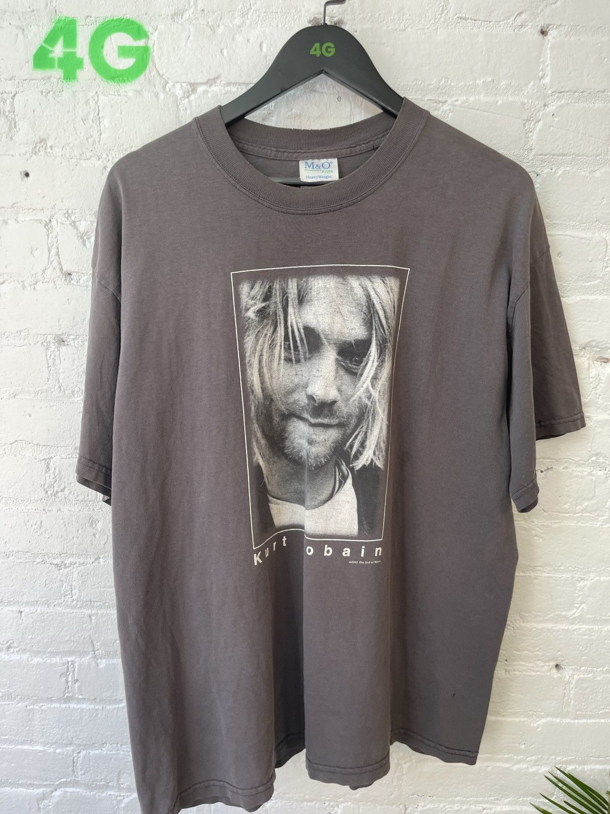 image of Band Tees x Kurt Cobain Vintage Thrashed Kurt Cobain Nirvana Shirt XL in Grey, Men's