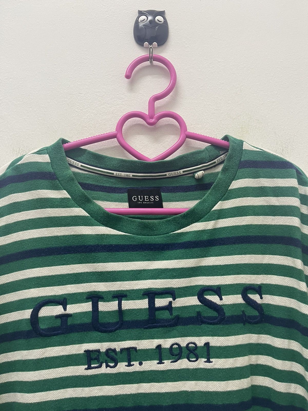 Guess Rare GUESS Striped Embroidered Spell Out Size US M / EU 48-50 / 2 - 2 Thumbnail