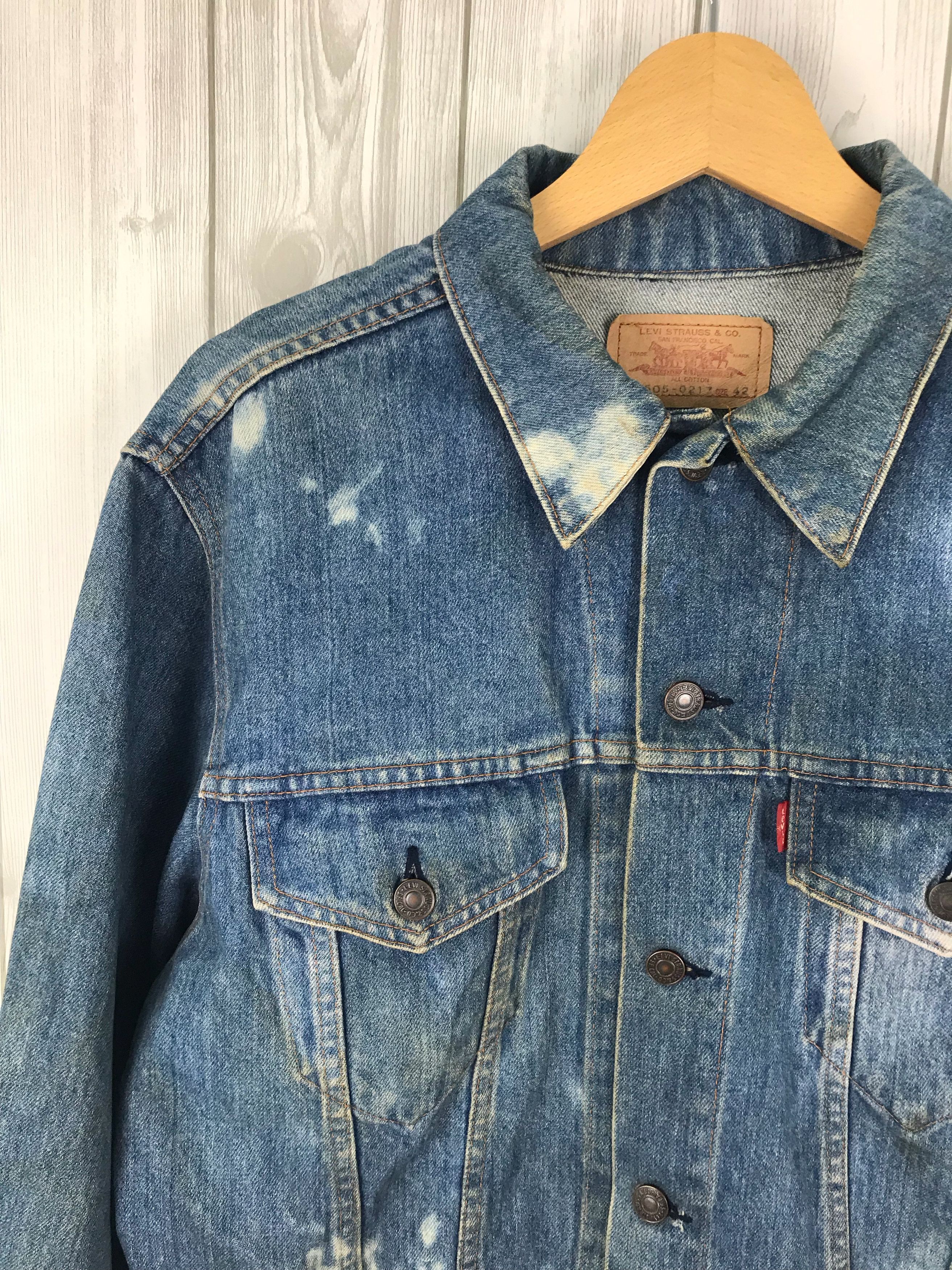 Levi's Vintage Clothing Vintage 90s LEVIS Bleach Wash Distress Trucker Denim Jacket Size US M / EU 48-50 / 2 - 3 Thumbnail