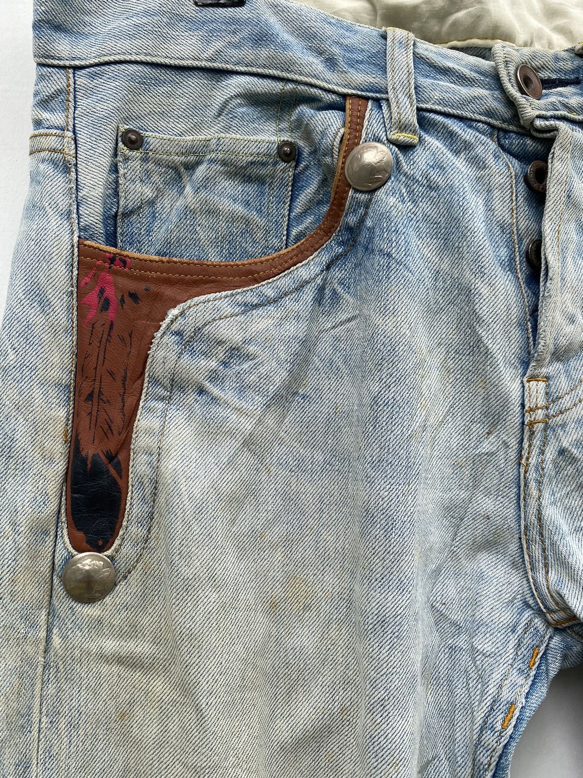 Japanese Brand JAPAN BRAND DISTRESS GEMSTONE SELVEDGE Size US 33 - 4 Thumbnail