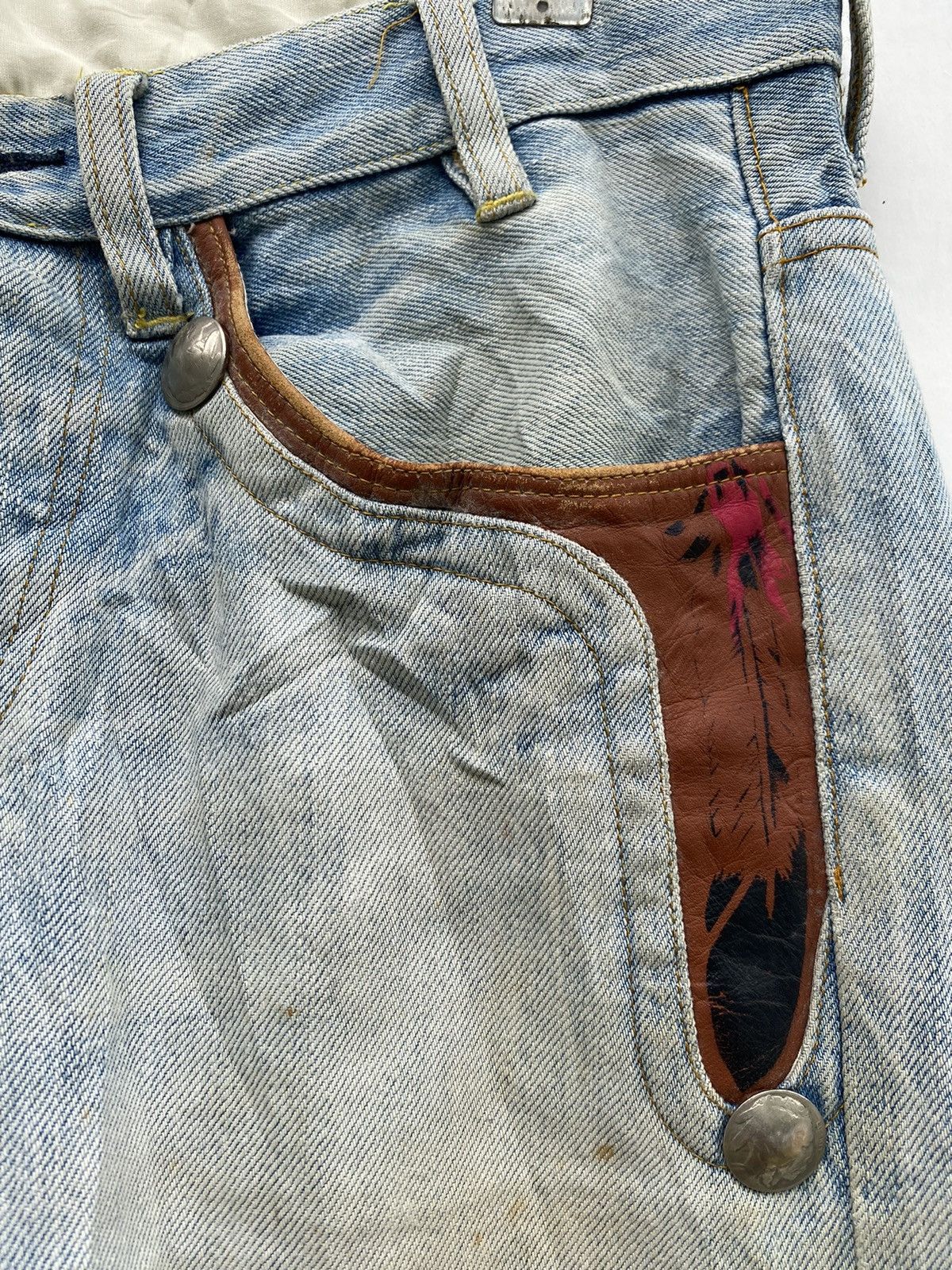 Japanese Brand JAPAN BRAND DISTRESS GEMSTONE SELVEDGE Size US 33 - 3 Thumbnail