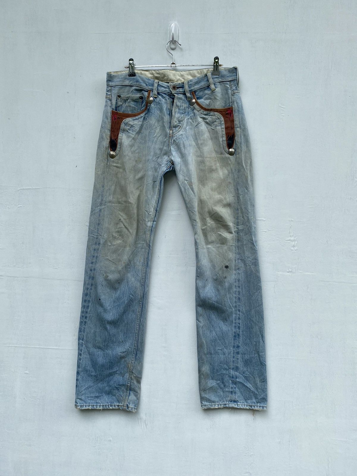 Japanese Brand JAPAN BRAND DISTRESS GEMSTONE SELVEDGE Size US 33 - 1 Thumbnail