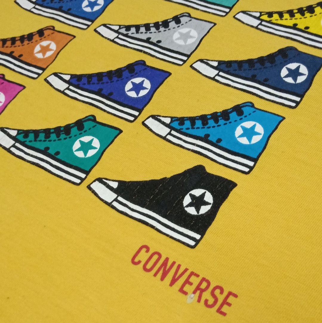 Converse × Vintage Vintage 90s Converse Yellow T-shirt Size US L / EU 52-54 / 3 - 14 Thumbnail
