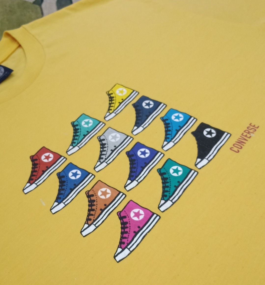 Converse × Vintage Vintage 90s Converse Yellow T-shirt Size US L / EU 52-54 / 3 - 6 Thumbnail