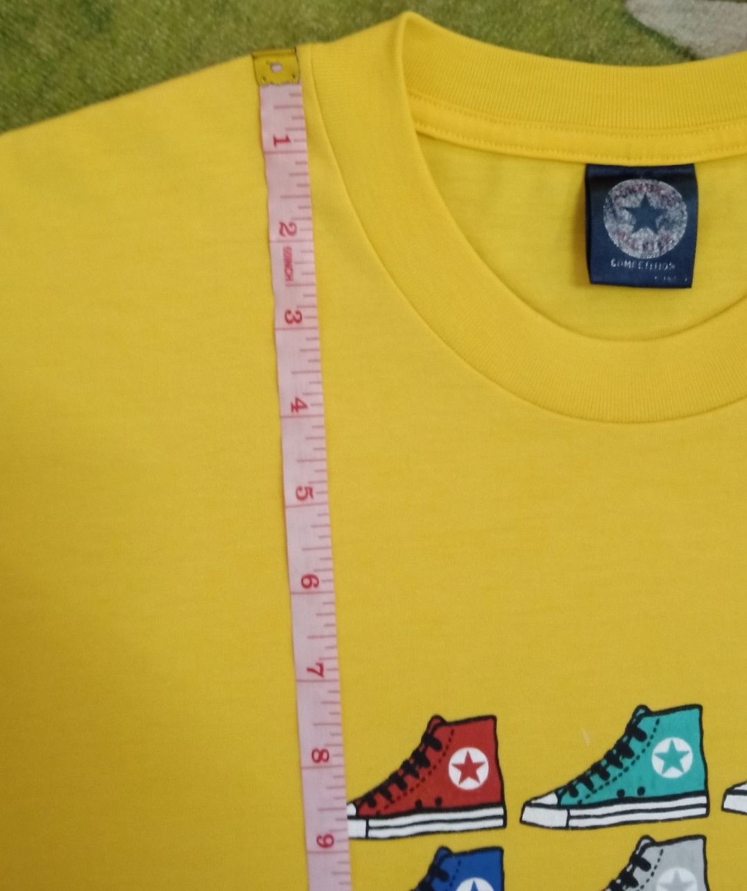 Converse × Vintage Vintage 90s Converse Yellow T-shirt Size US L / EU 52-54 / 3 - 19 Thumbnail