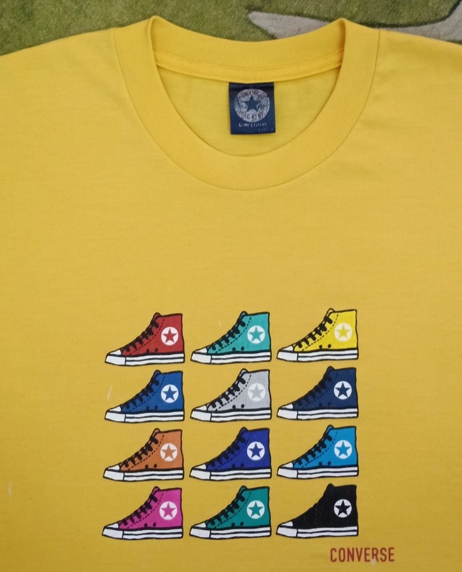 Converse × Vintage Vintage 90s Converse Yellow T-shirt Size US L / EU 52-54 / 3 - 8 Thumbnail