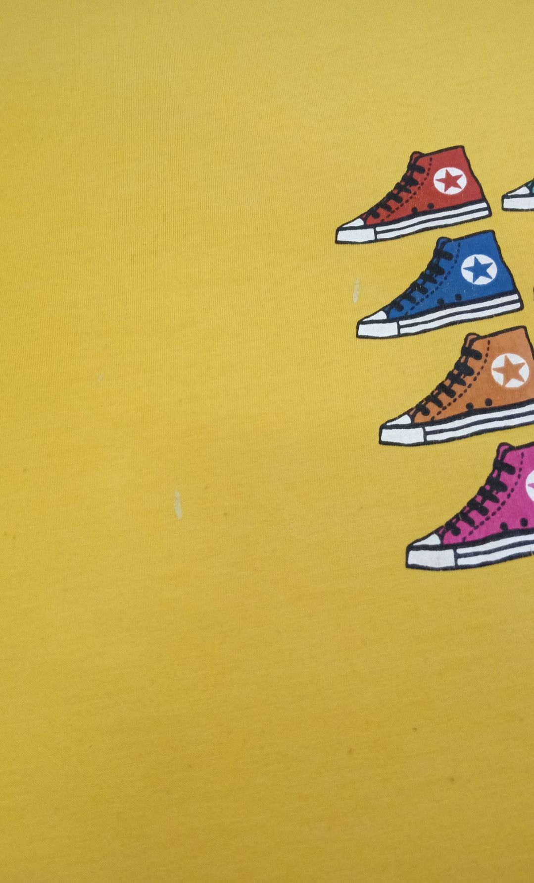 Converse × Vintage Vintage 90s Converse Yellow T-shirt Size US L / EU 52-54 / 3 - 13 Thumbnail