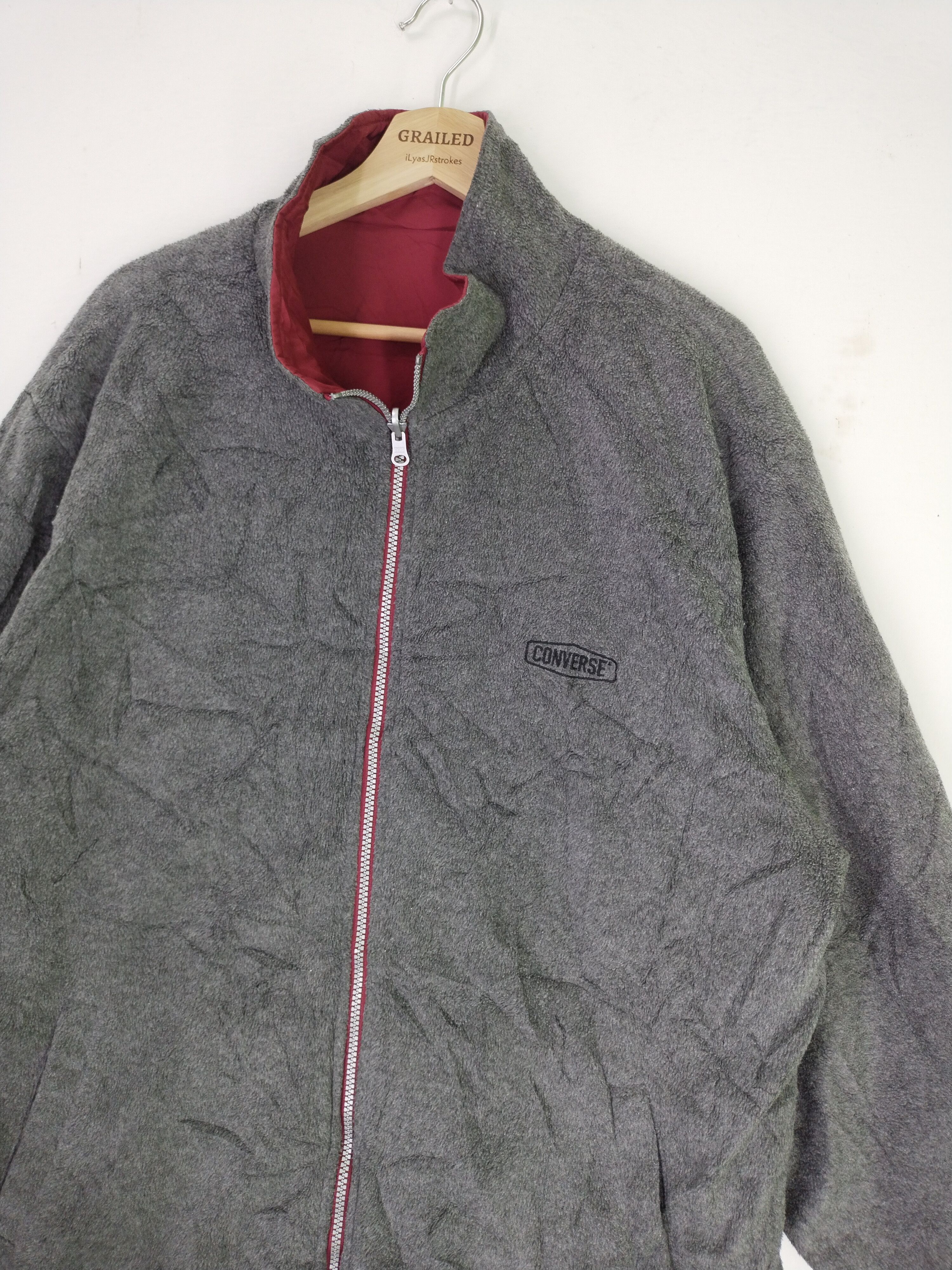 Converse × Vintage VTG Converse Reversible Fleece Jacket Size US L / EU 52-54 / 3 - 13 Thumbnail
